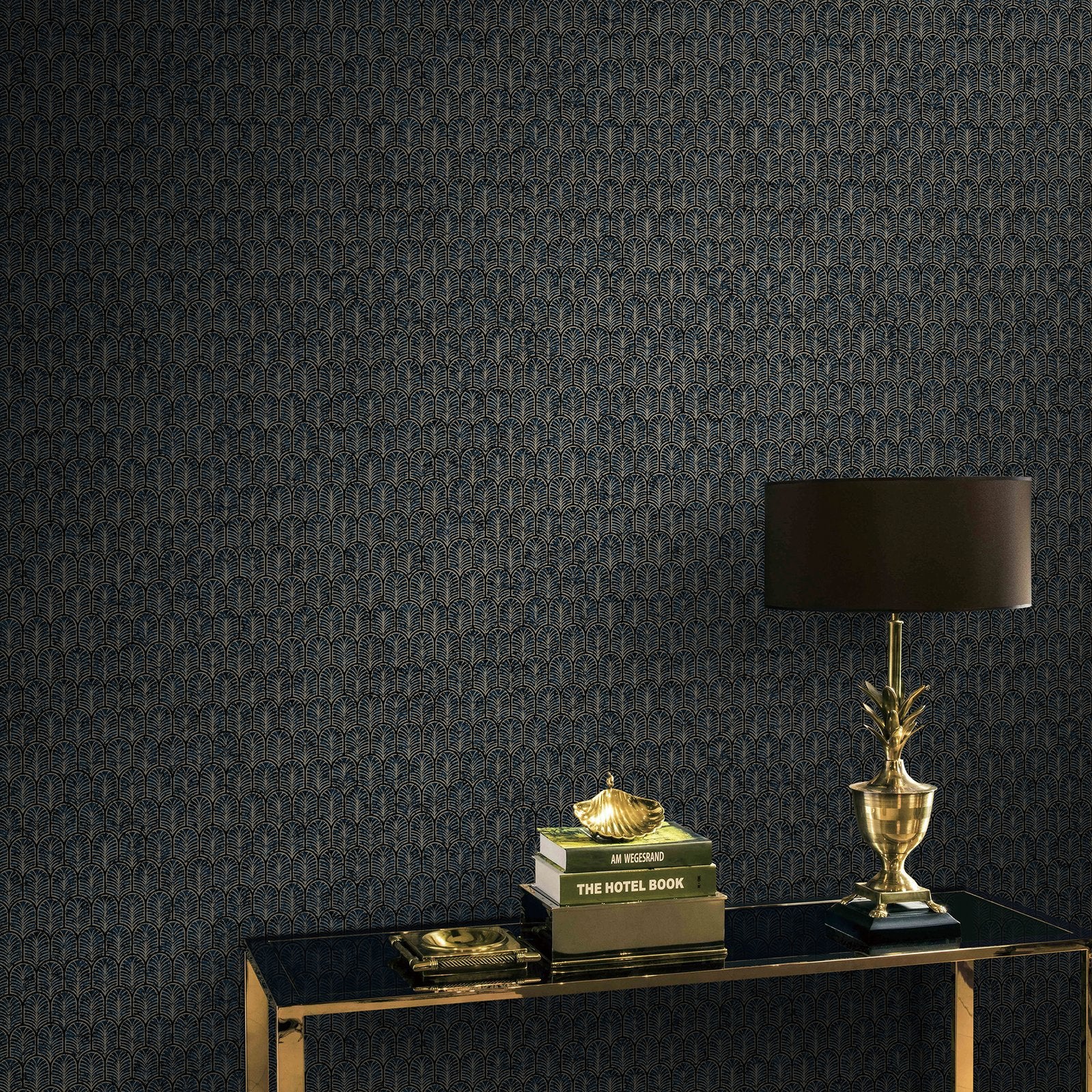 Geo Arch wallpaper in blue color - pattern number F-VL6007 - by Galerie in the Lustre collection