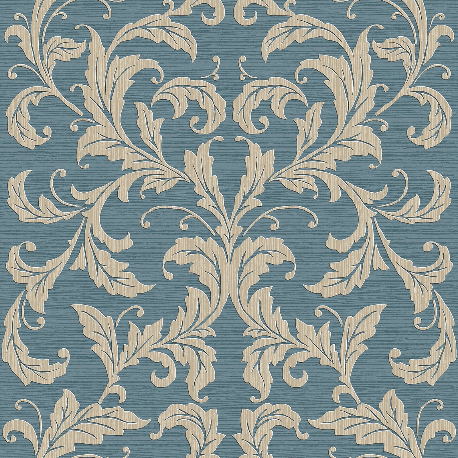 Damask wallpaper in blue color - pattern number G34111 - by Galerie in the Nordic Elements collection