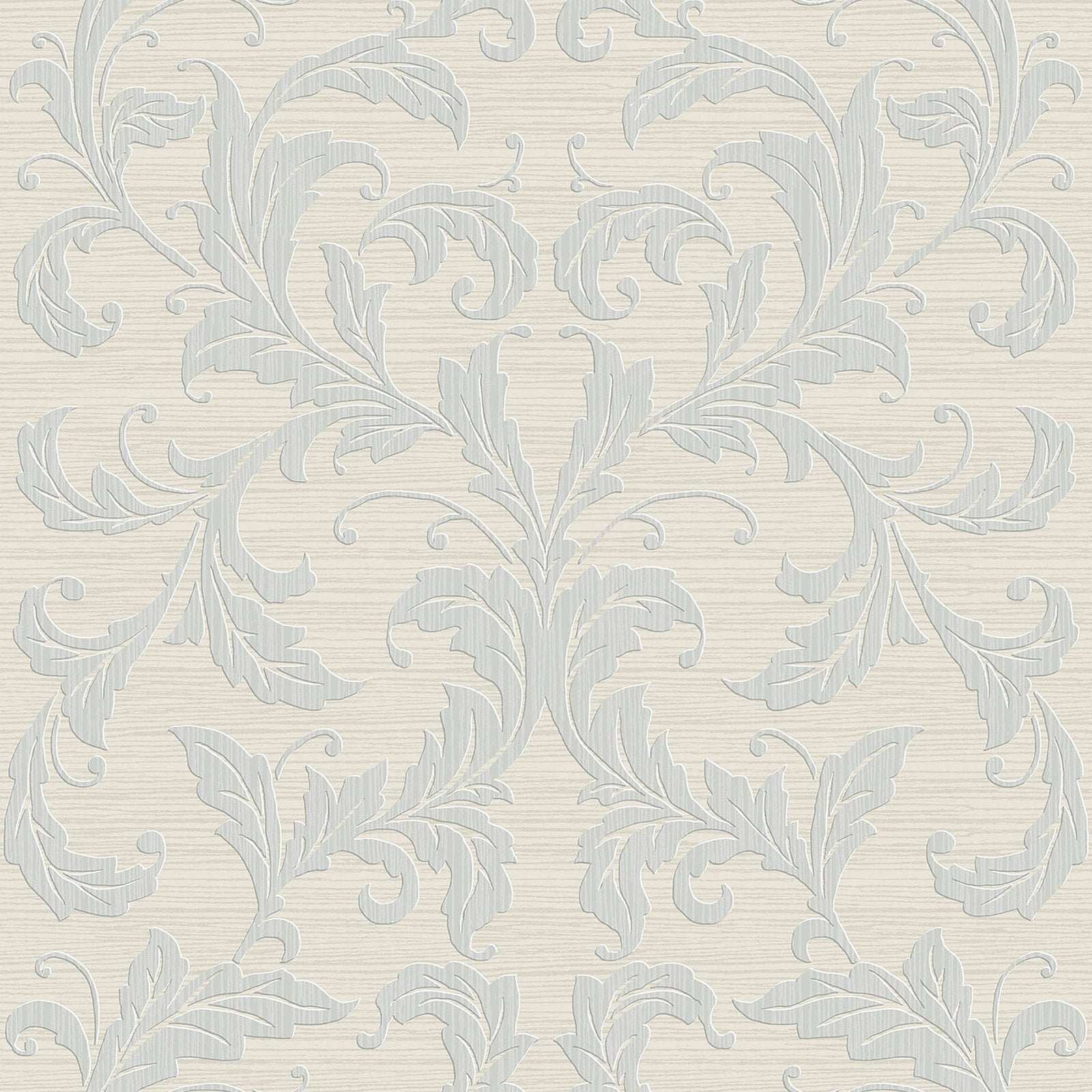 Damask wallpaper in silver grey color - pattern number G34112 - by Galerie in the Nordic Elements collection