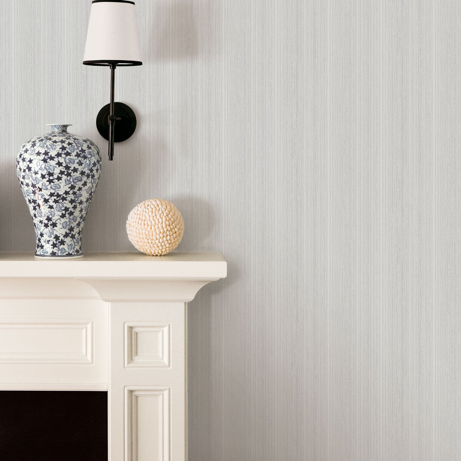 Stripe wallpaper in silver grey color - pattern number G34153 - by Galerie in the Nordic Elements collection