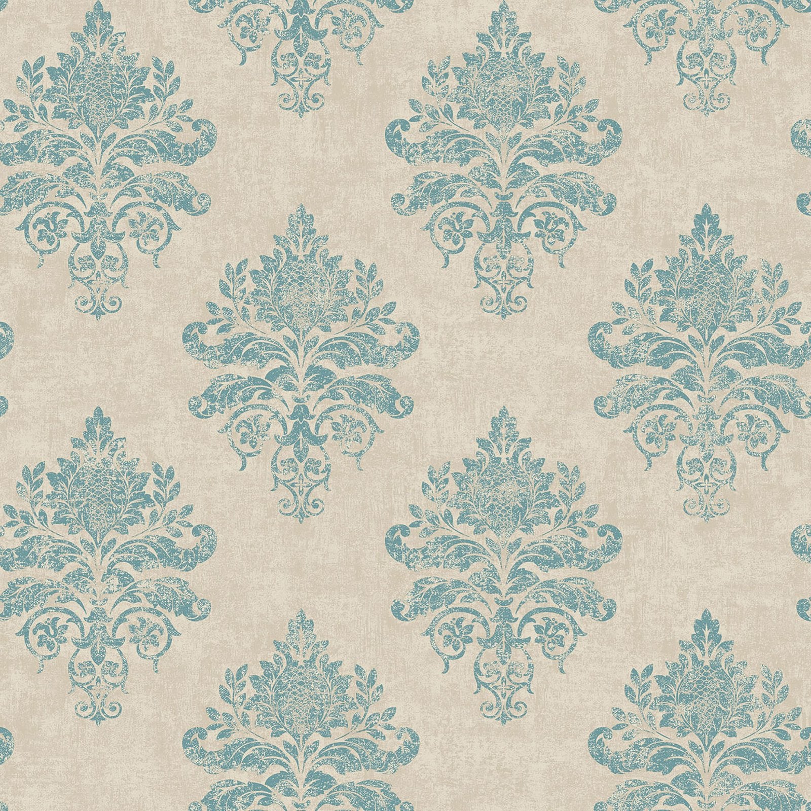 Damask wallpaper in blue color - pattern number G34155 - by Galerie in the Nordic Elements collection