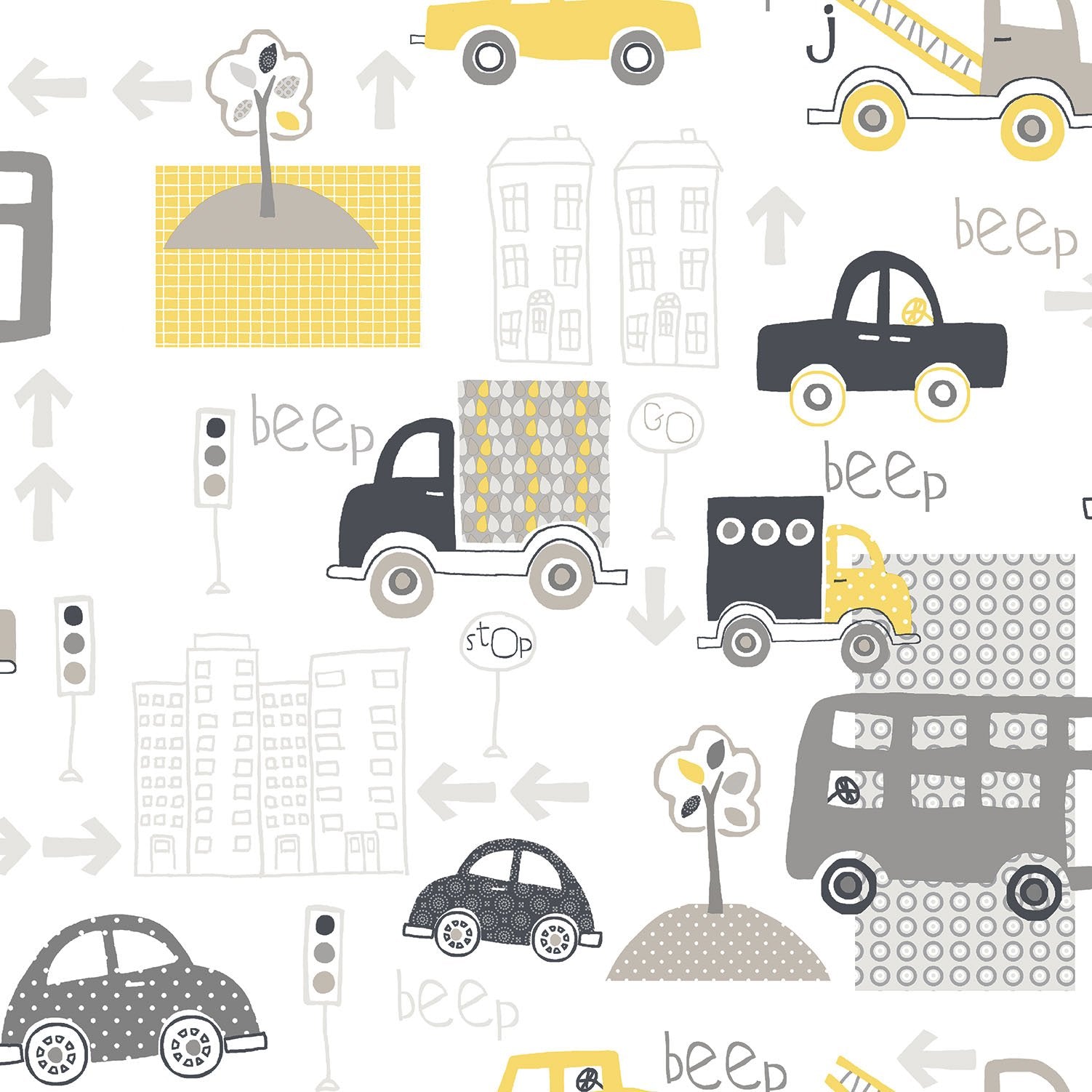 Traffic wallpaper in multi-coloured color - pattern number G56011 - by Galerie in the Just 4 Kids 2 collection