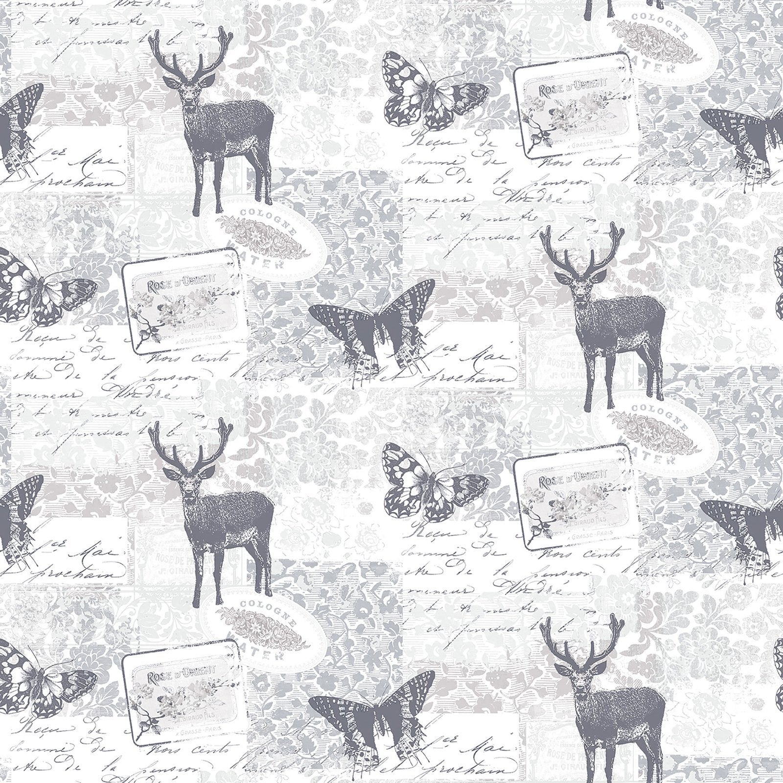 Motif wallpaper in silver grey color - pattern number G56296 - by Galerie in the Nordic Elements collection