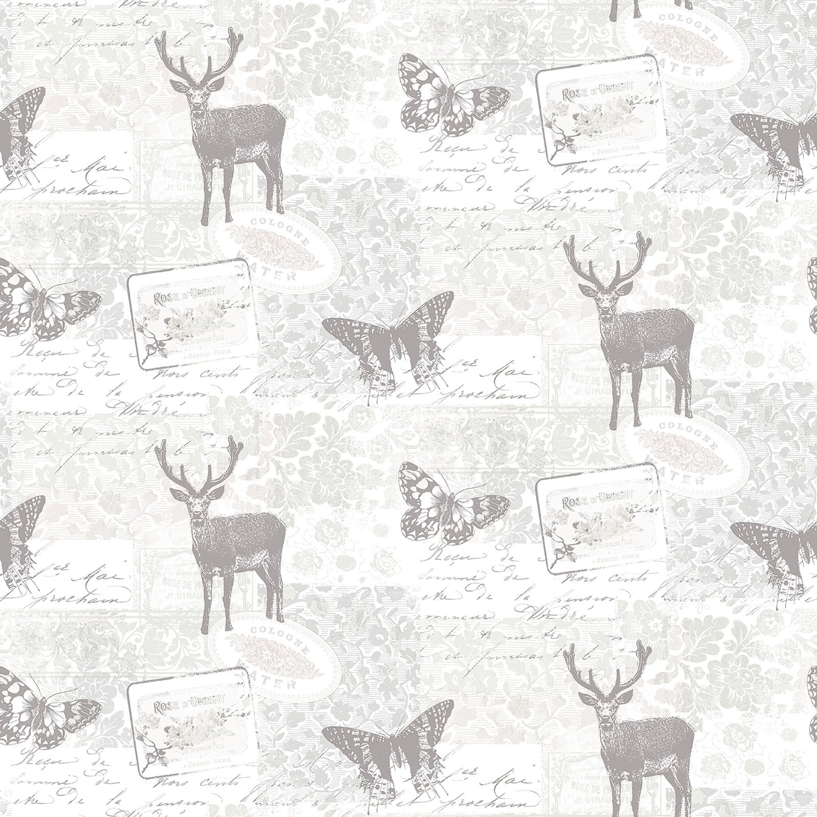 Motif wallpaper in silver grey color - pattern number G56298 - by Galerie in the Nordic Elements collection
