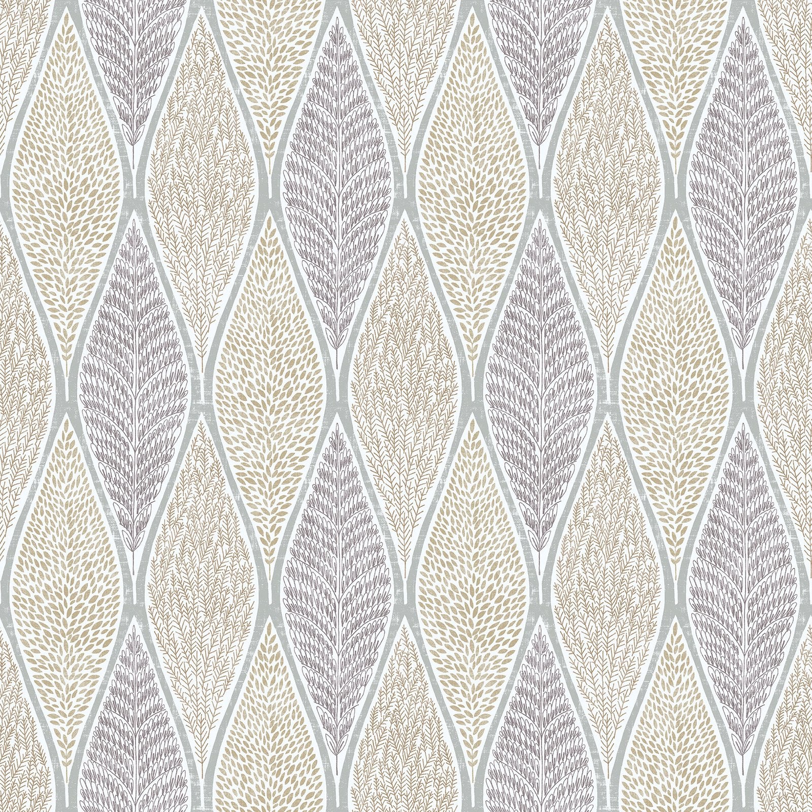 Tree Leaf wallpaper in silver grey color - pattern number G56372 - by Galerie in the Nordic Elements collection