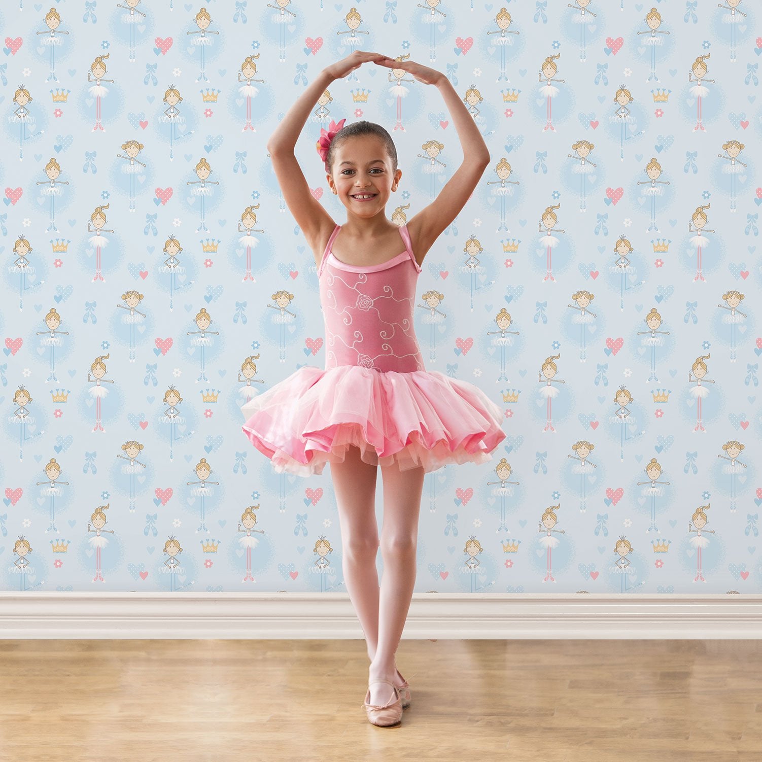 Ballerinas wallpaper in blue color - pattern number G56506 - by Galerie in the Just 4 Kids 2 collection