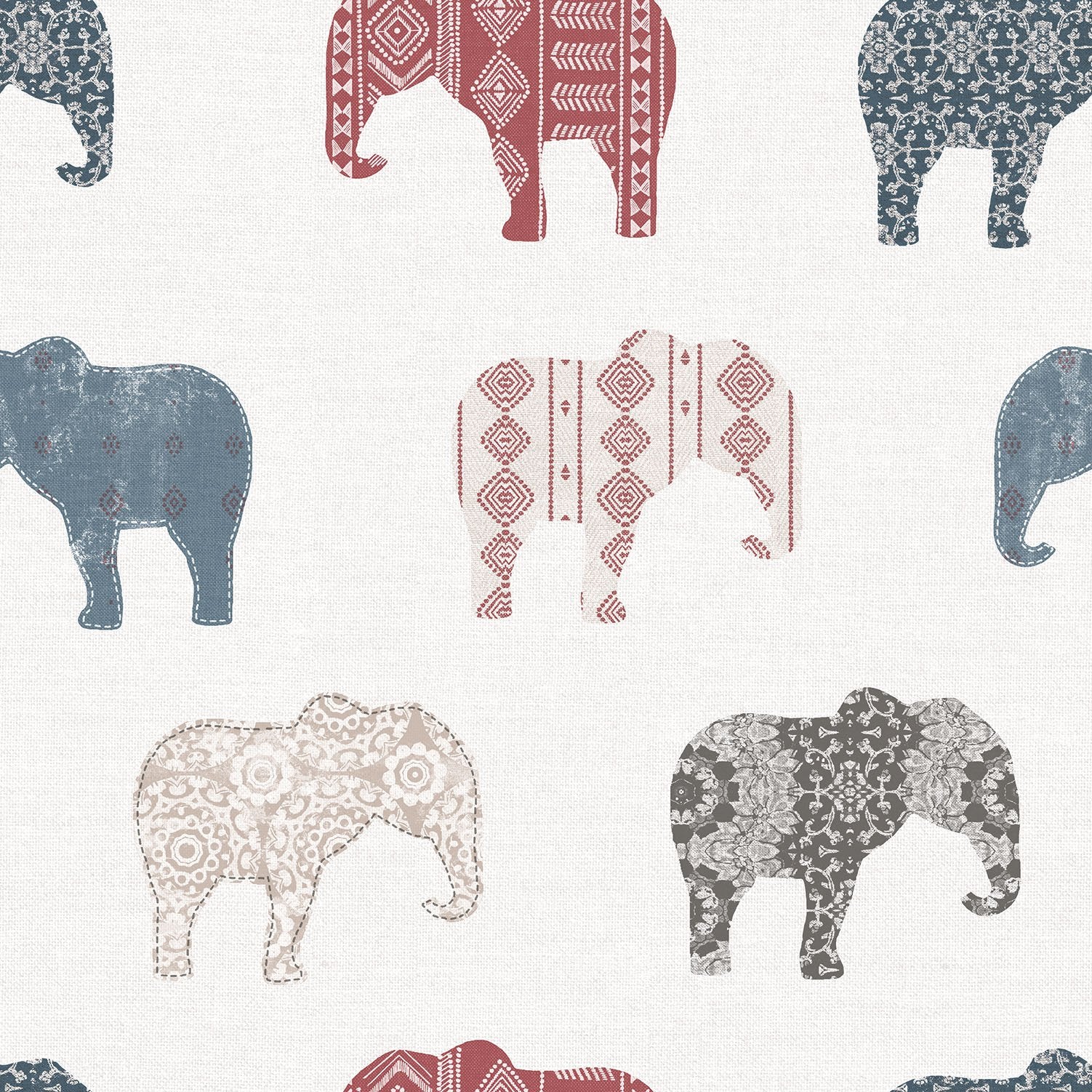 Elephant Motif wallpaper in multi-coloured color - pattern number G56526 - by Galerie in the Just 4 Kids 2 collection