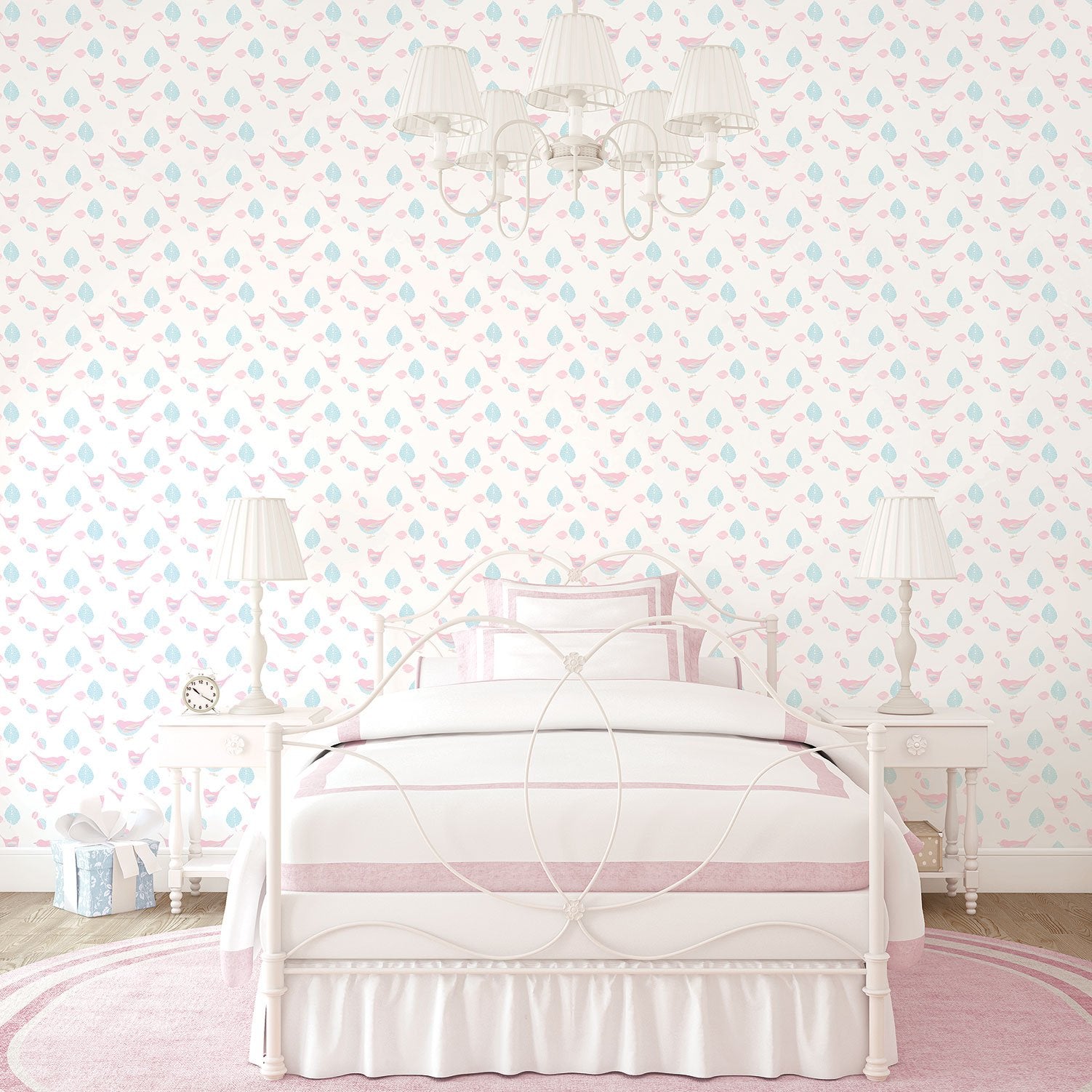 Pretty Birds wallpaper in pink color - pattern number G56539 - by Galerie in the Just 4 Kids 2 collection