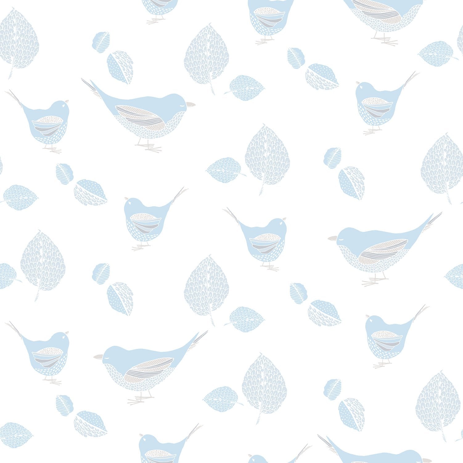 Pretty Birds wallpaper in blue color - pattern number G56541 - by Galerie in the Just 4 Kids 2 collection