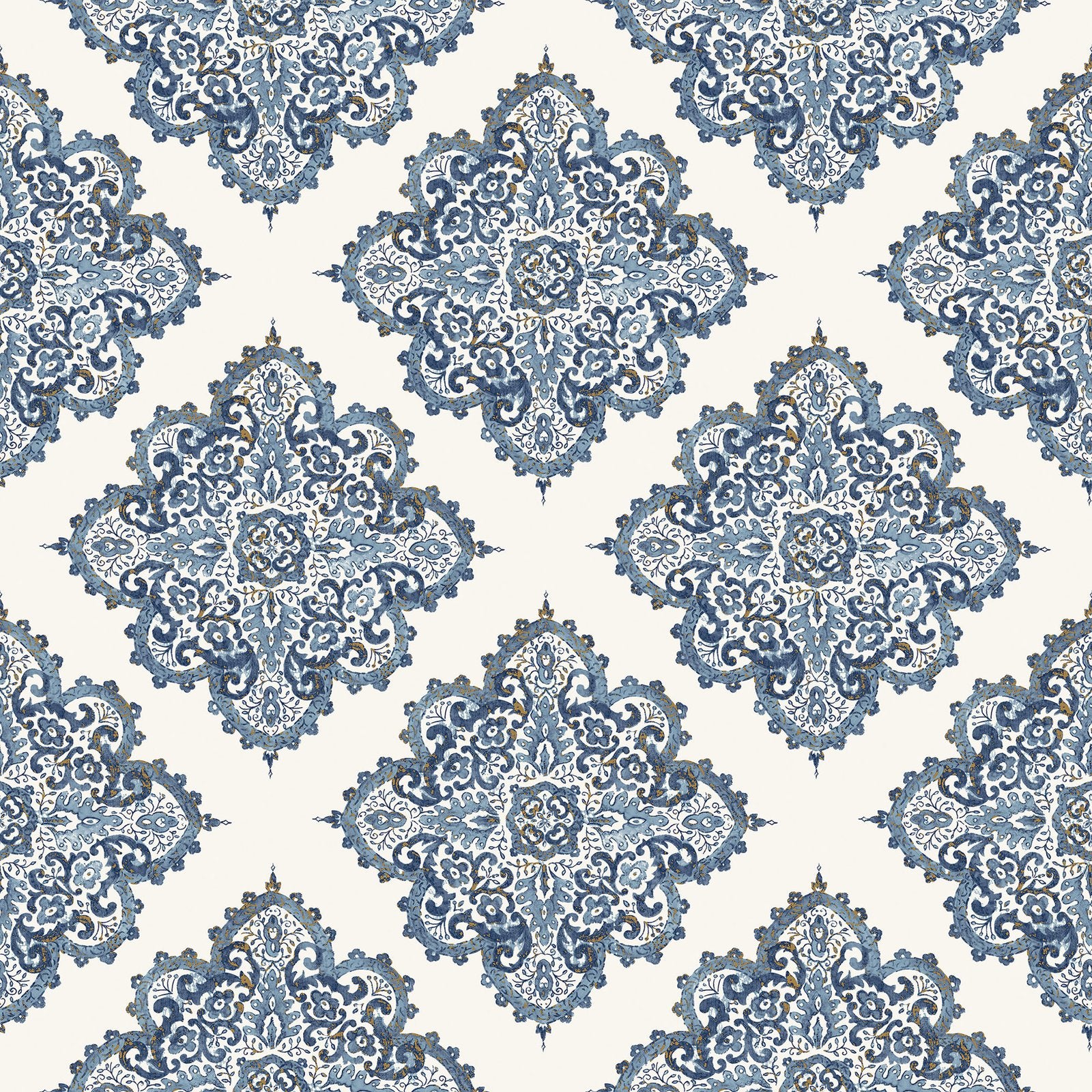 Motif wallpaper in blue color - pattern number G67368 - by Galerie in the Nordic Elements collection