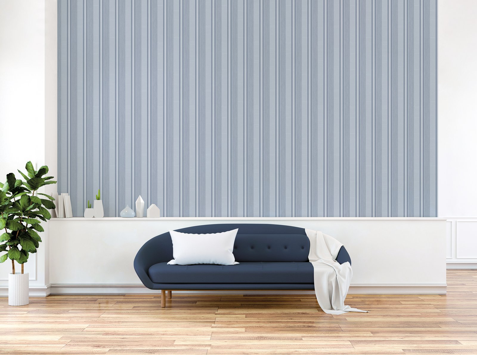 Silk Stripe wallpaper in blue color - pattern number G67624 - by Galerie in the Palazzo 2 collection