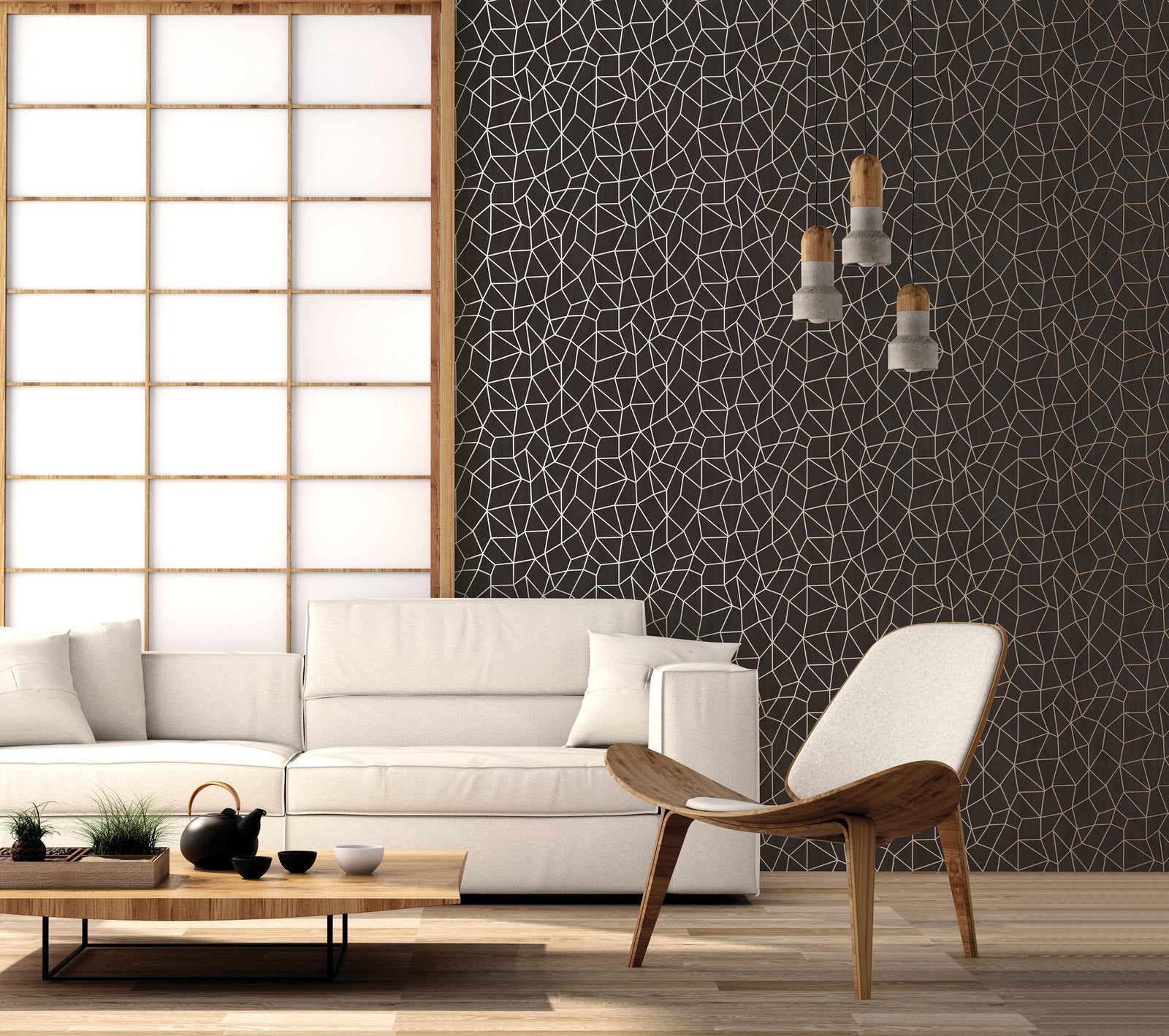 Glitter Web wallpaper in black color - pattern number G67694 - by Galerie in the Special FX 2 collection