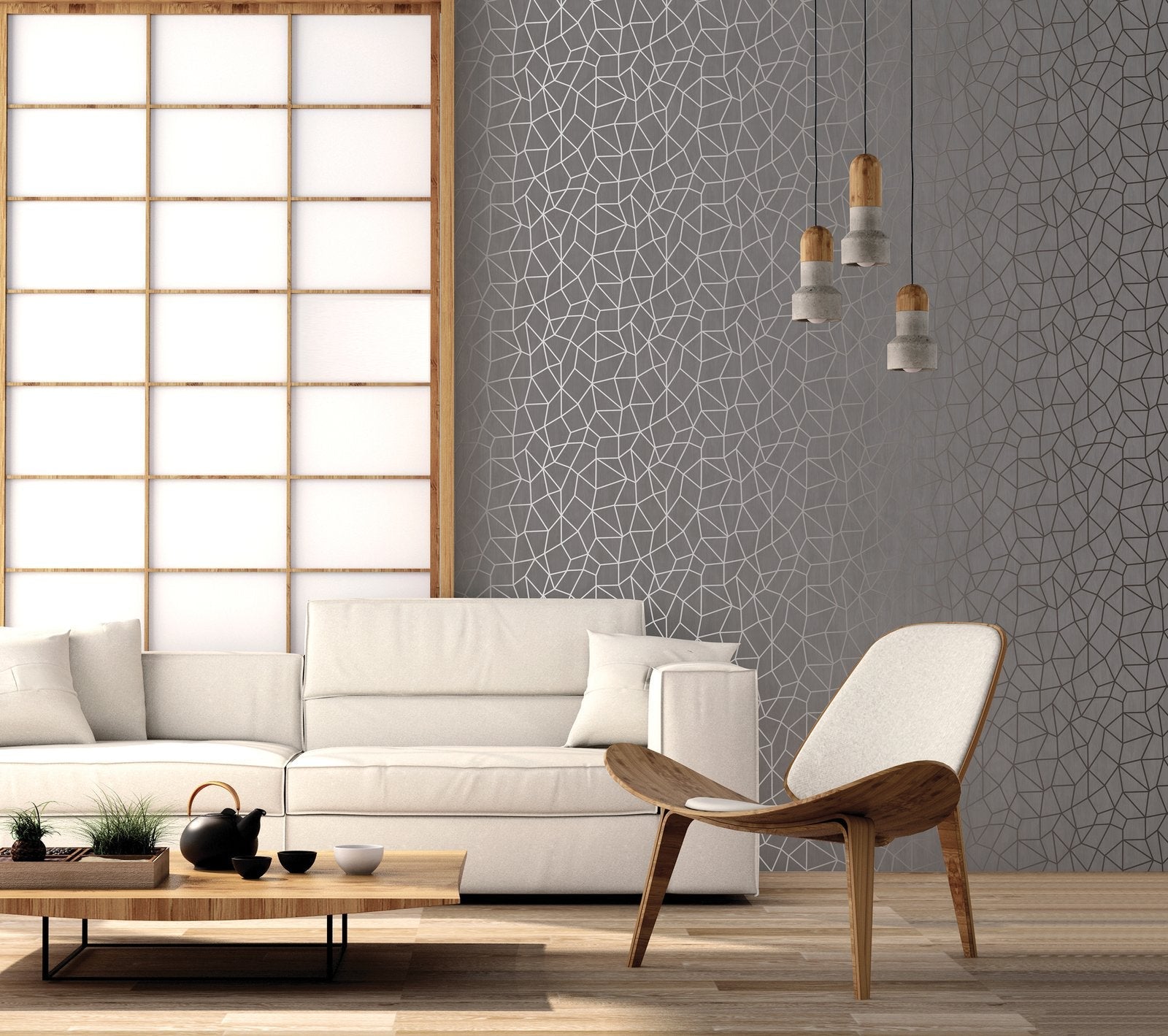 Glitter Web wallpaper in silver grey color - pattern number G67698 - by Galerie in the Special FX 2 collection