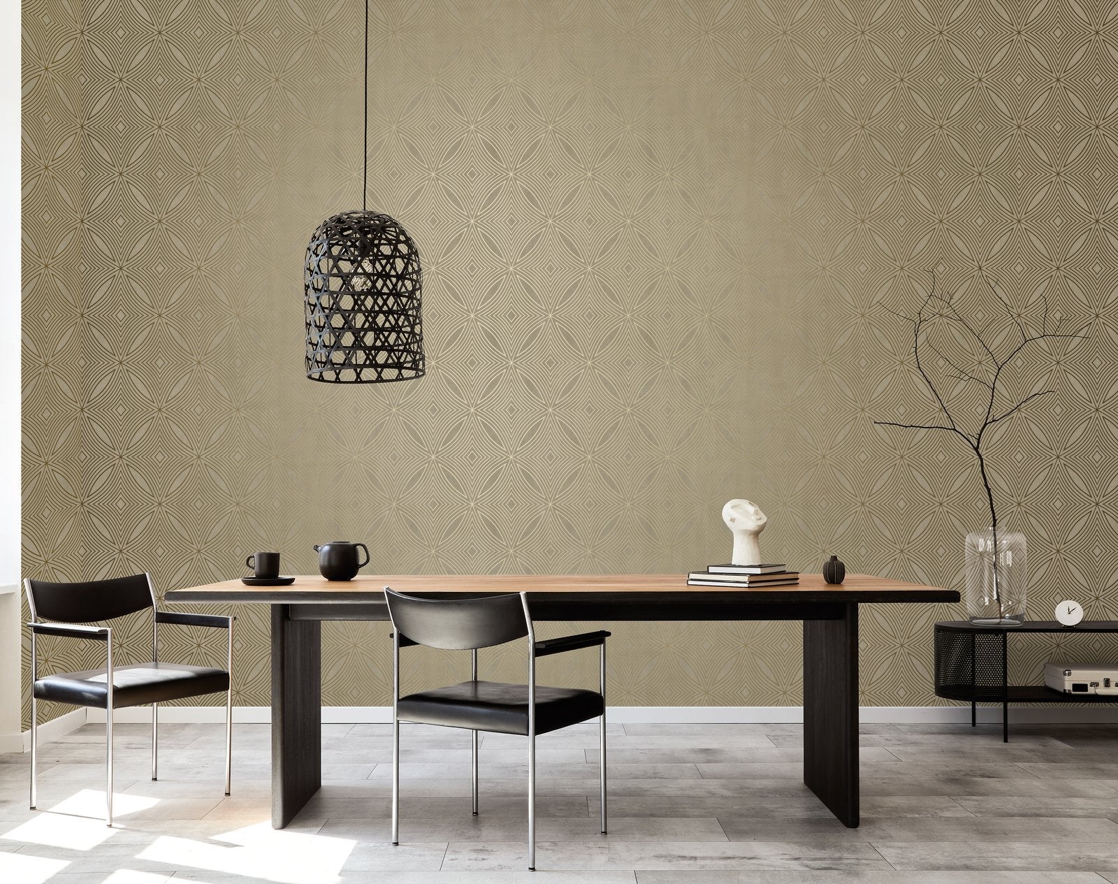 Metallic Spiral wallpaper in gold color - pattern number G67730 - by Galerie in the Special FX 2 collection