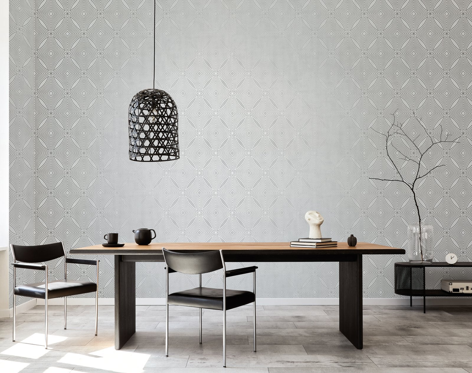Metallic Spiral wallpaper in silver grey color - pattern number G67731 - by Galerie in the Special FX 2 collection