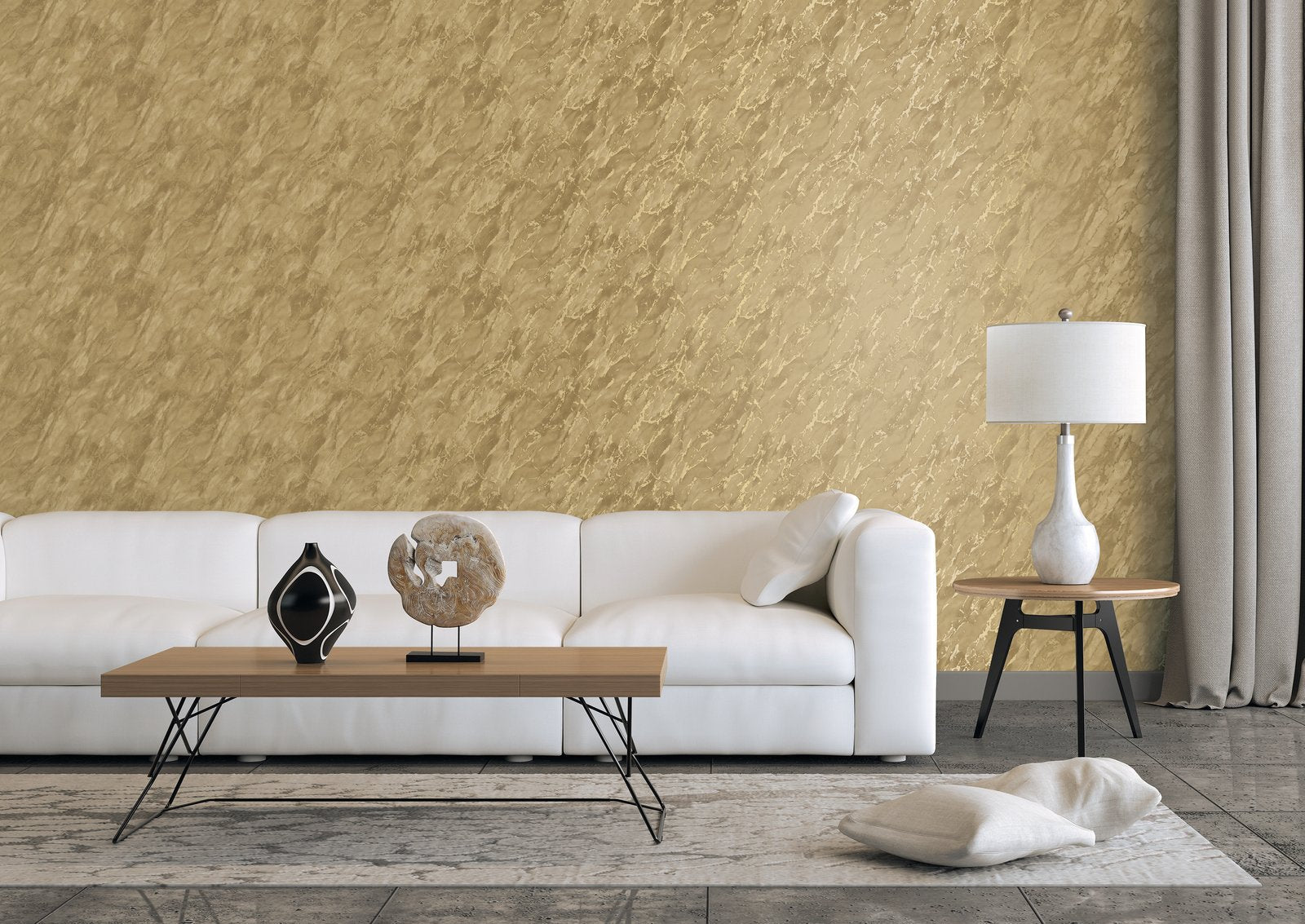Special Marble wallpaper in gold color - pattern number G68092 - by Galerie in the Special FX 2 collection