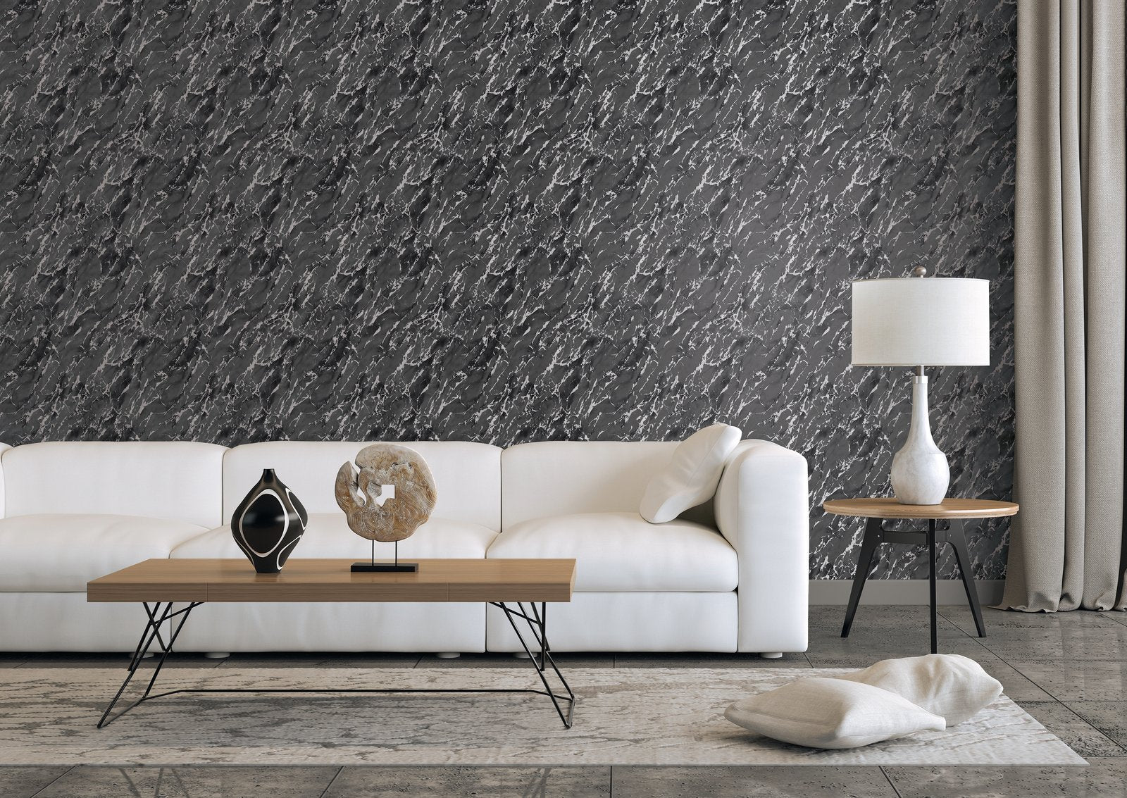Special Marble wallpaper in black color - pattern number G68095 - by Galerie in the Special FX 2 collection