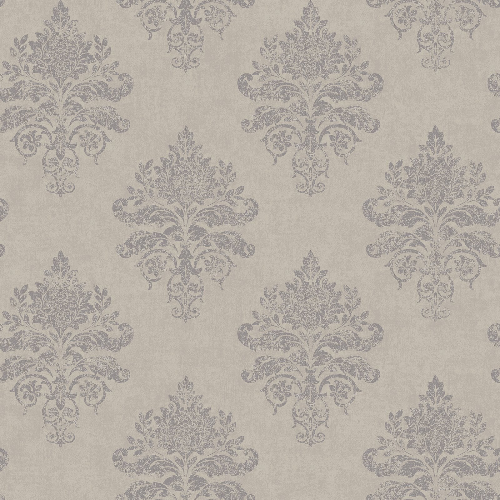 Medallion Damask wallpaper in silver grey color - pattern number G68669 - by Galerie in the Palazzo 2 collection