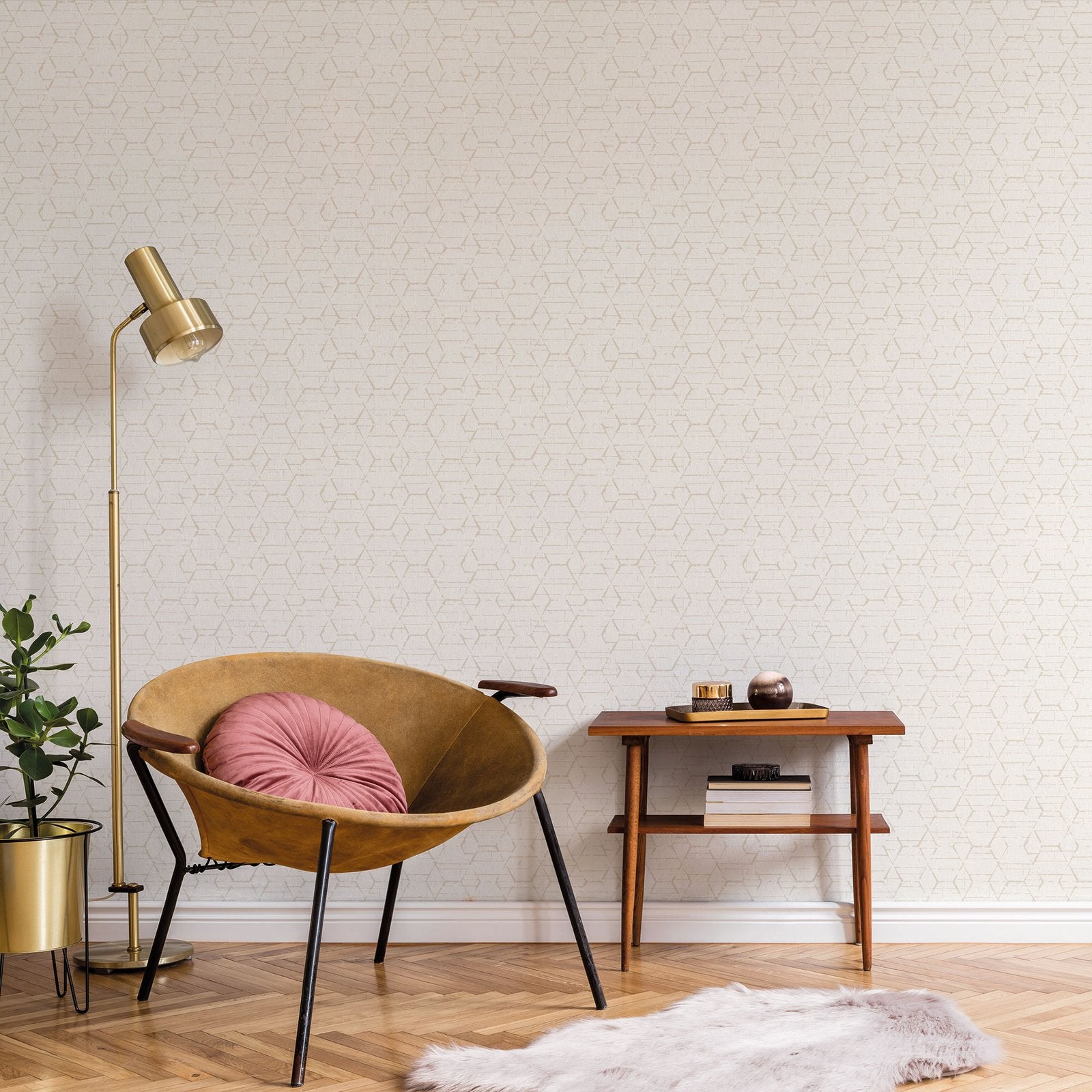 Hextex wallpaper in beige color - pattern number G78250 - by Galerie in the Atmosphere collection
