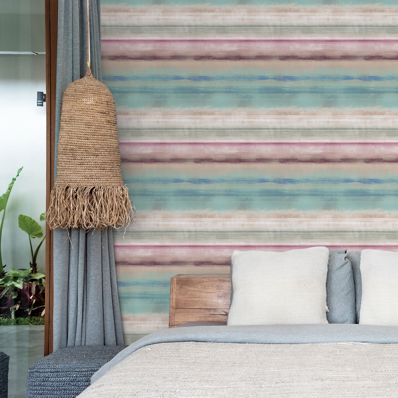 Skye Stripe wallpaper in multi-coloured color - pattern number G78268 - by Galerie in the Atmosphere collection