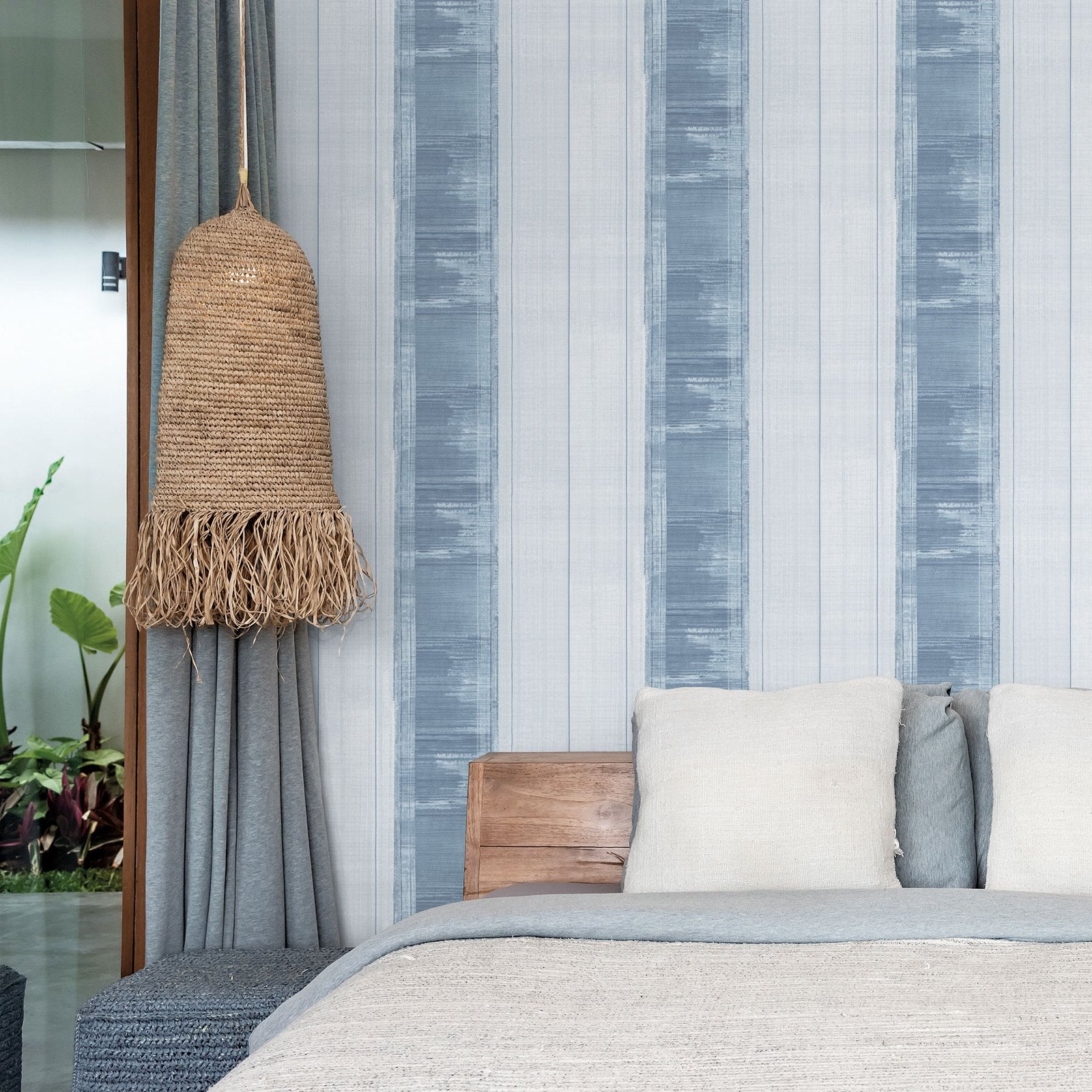 Sublime Stripe wallpaper in blue color - pattern number G78270 - by Galerie in the Atmosphere collection