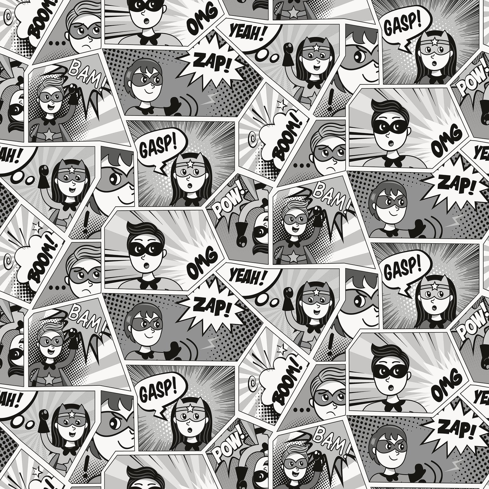 Comics Wallpaper in Grey color - pattern number G78556 - by Galerie in the Kids and Teens collection