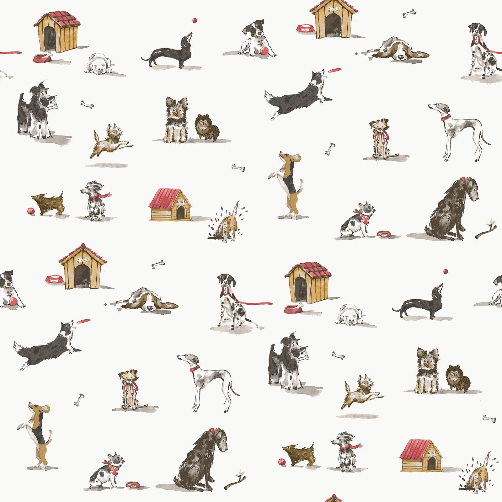 Doggies Wallpaper in Beige color - pattern number G78562 - by Galerie in the Kids and Teens collection