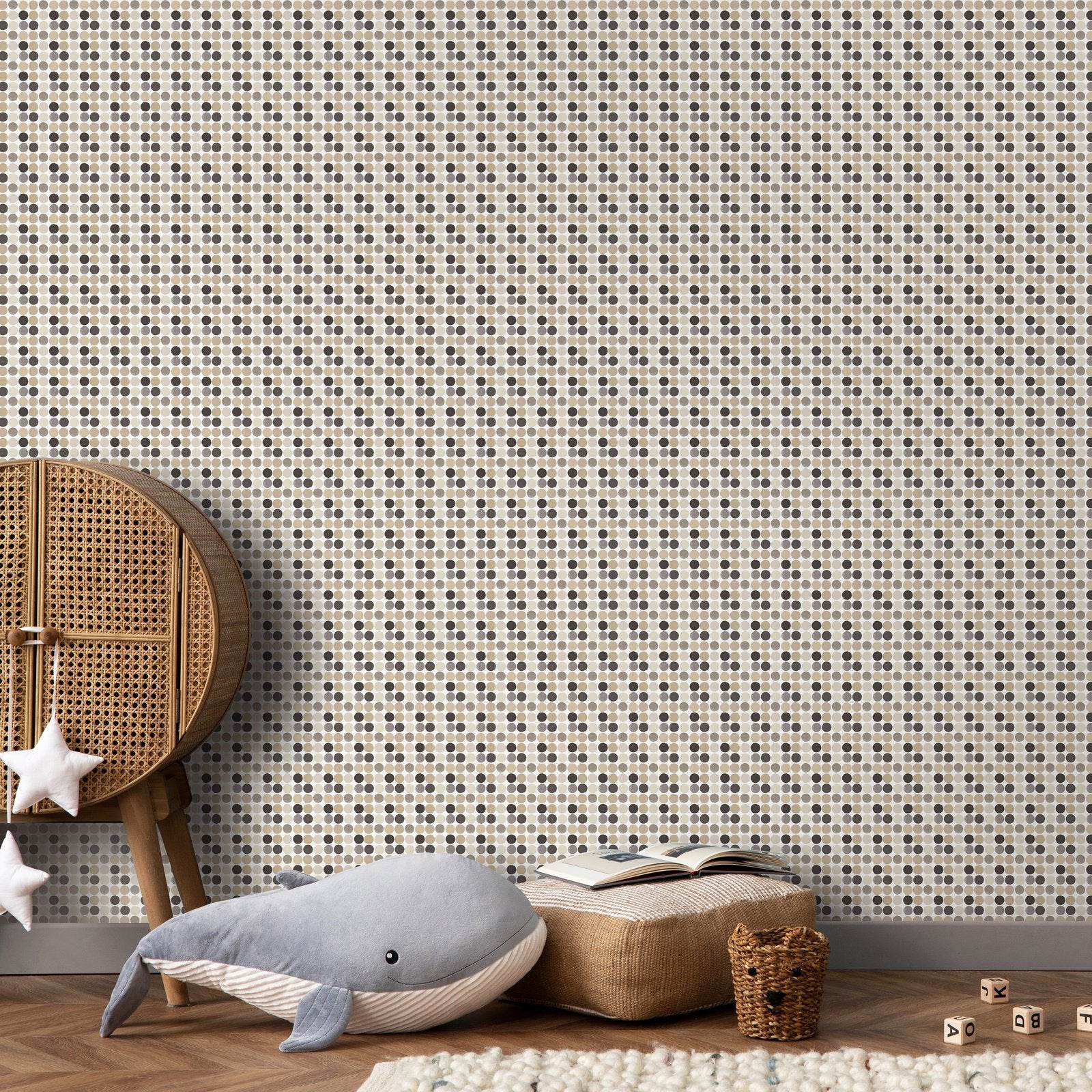 Penny Dots Wallpaper in Beige color - pattern number G78577 - by Galerie in the Kids and Teens collection