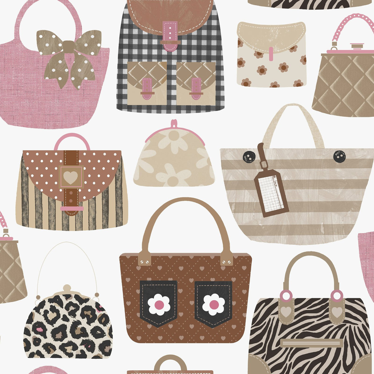Purses Wallpaper in Beige color - pattern number G78582 - by Galerie in the Kids and Teens collection