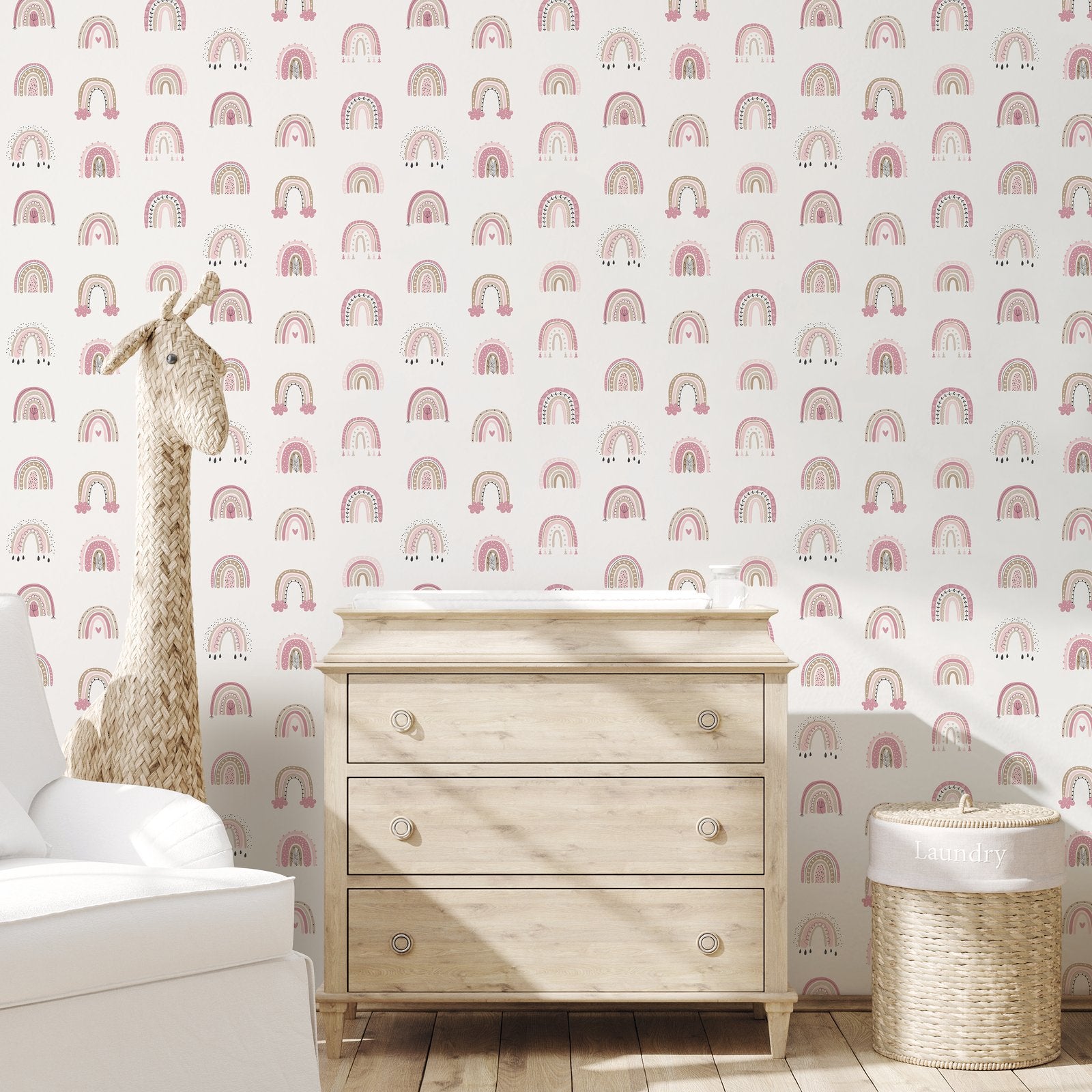 Rainbo-Ho Wallpaper in Pink color - pattern number G78584 - by Galerie in the Kids and Teens collection