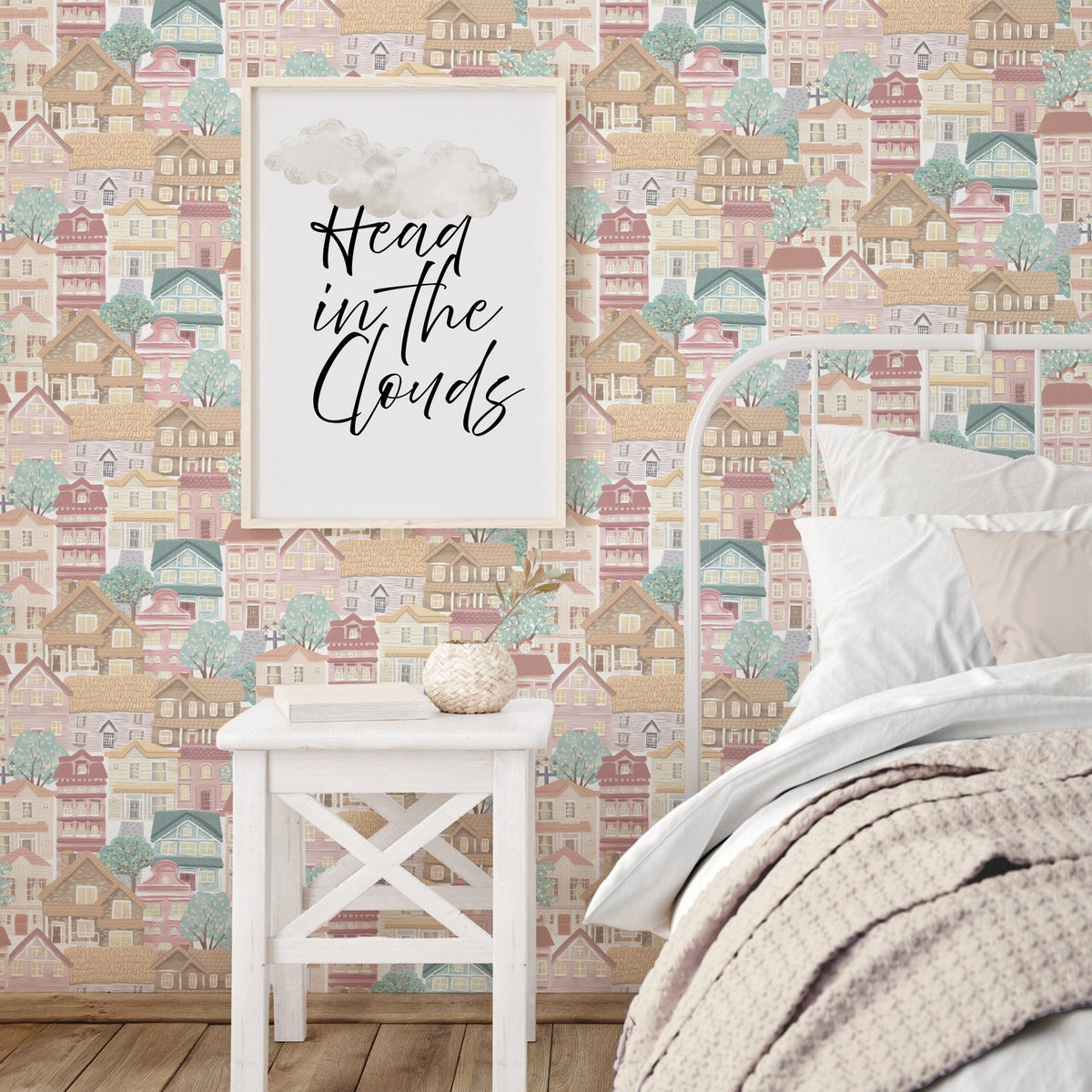 Whimsical Houses Wallpaper in Beige color - pattern number G78603 - by Galerie in the Kids and Teens collection