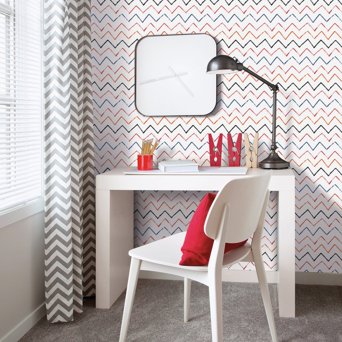 Zig Zag Wallpaper in Red color - pattern number G78604 - by Galerie in the Kids and Teens collection