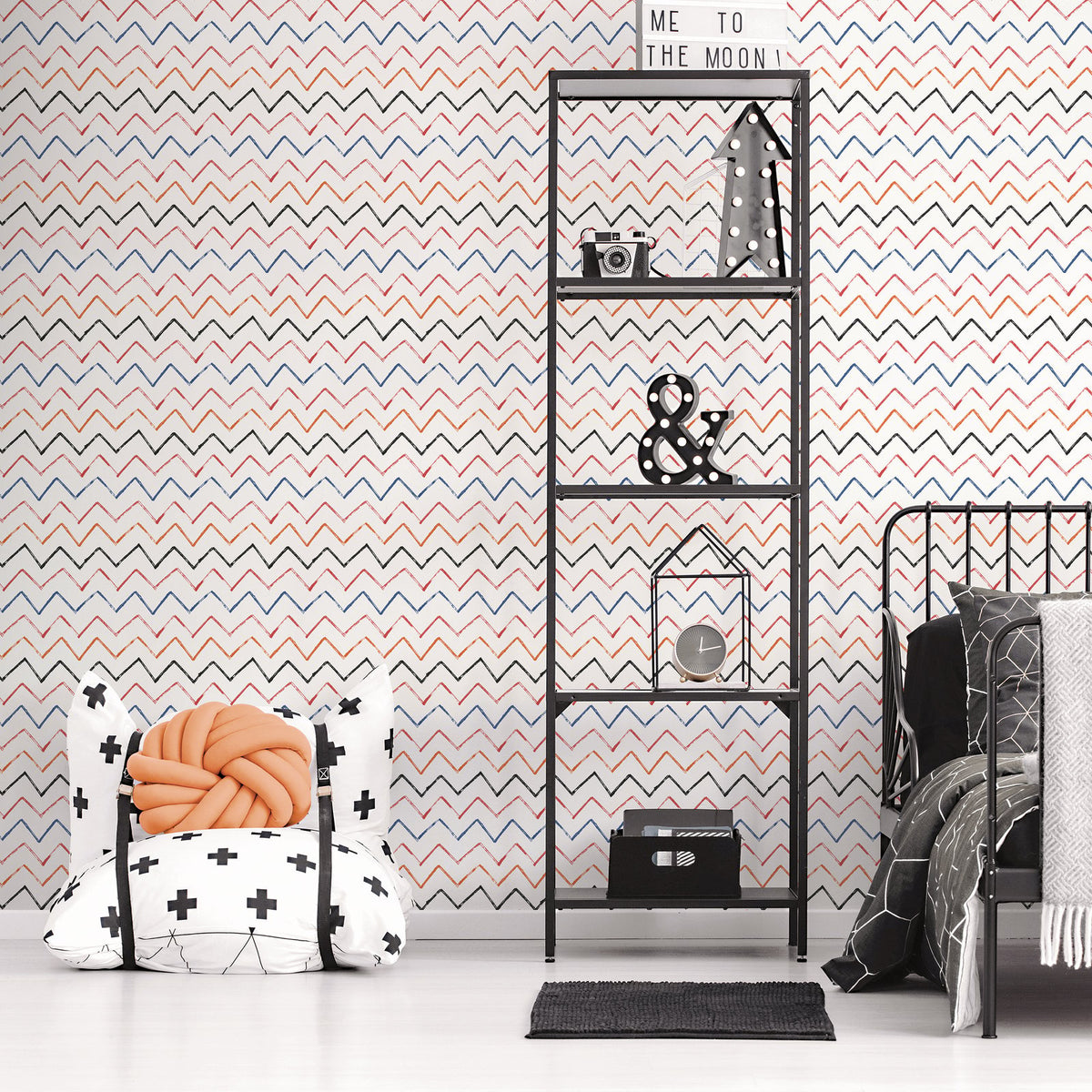 Zig Zag Wallpaper in Red color - pattern number G78604 - by Galerie in the Kids and Teens collection