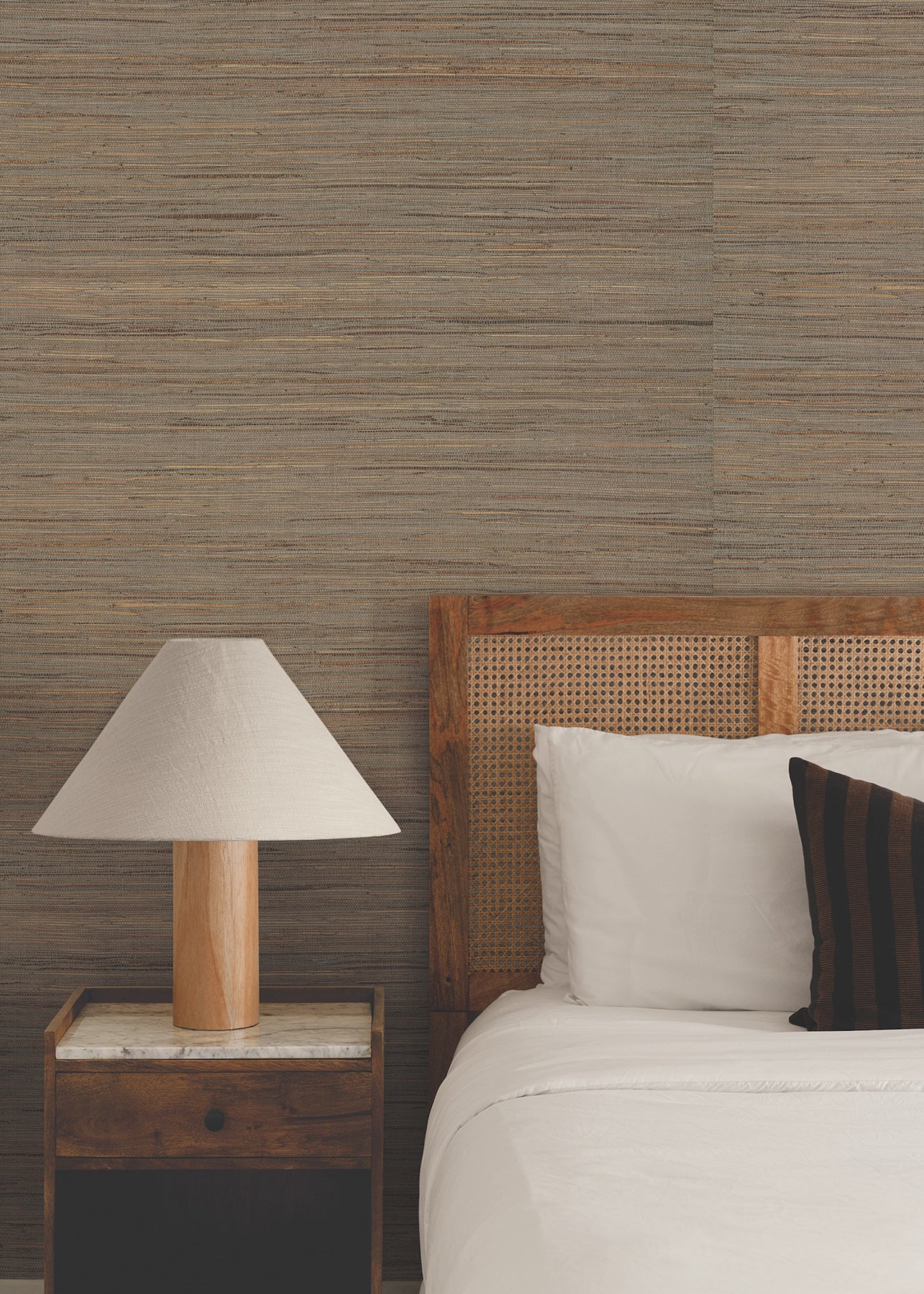 Multicolored Hemp wallpaper in neutral color - pattern number GRL86127 - by Ronald Redding in the Natural Palette Resource collection