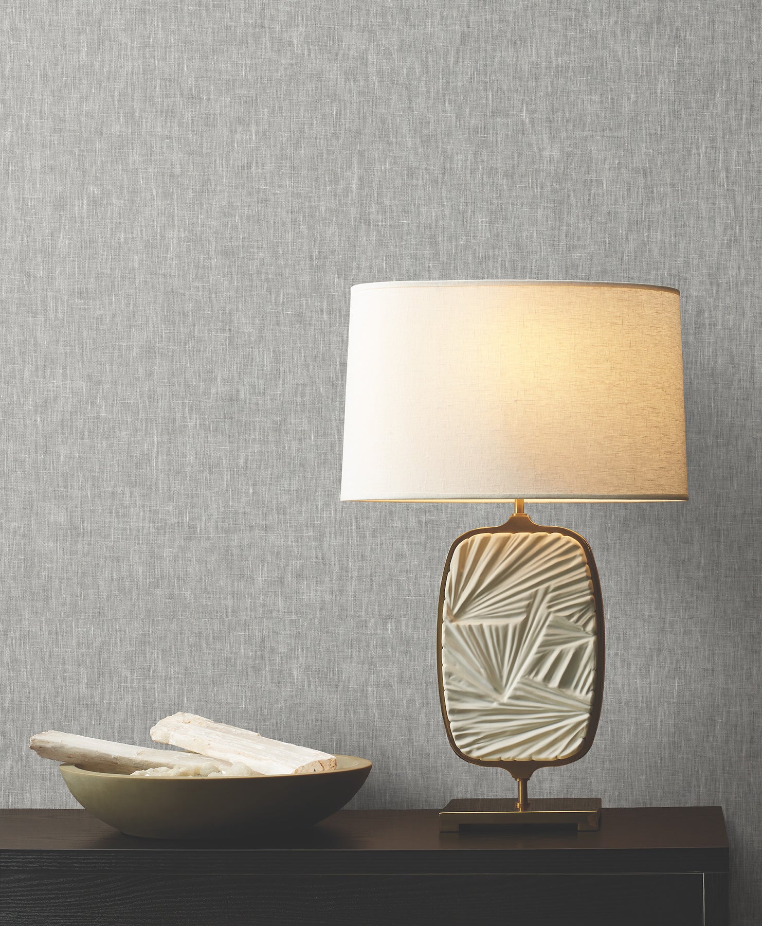 Sheer Linen wallpaper in grey color - pattern number GRL86135 - by Ronald Redding in the Natural Palette Resource collection