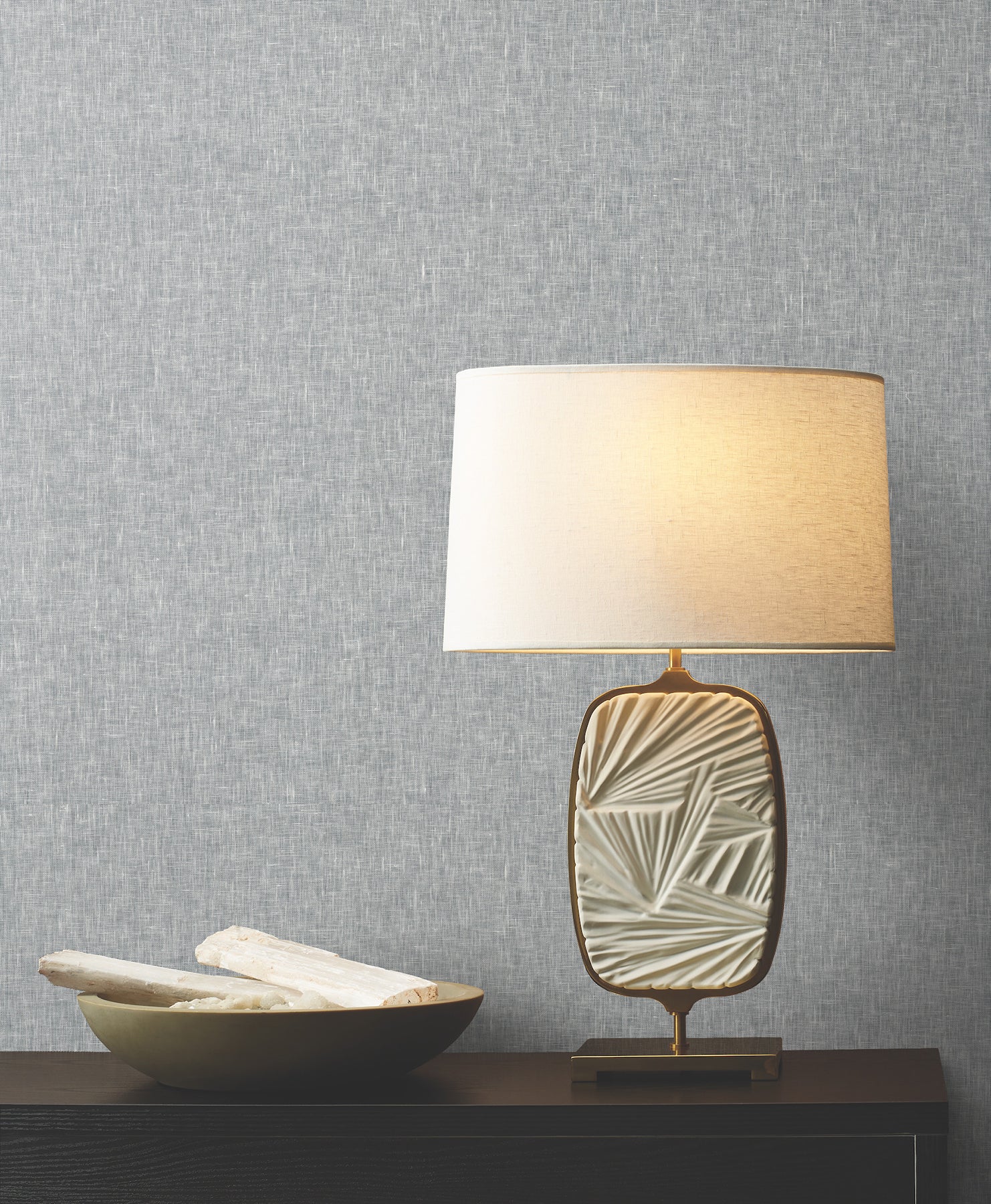 Sheer Linen wallpaper in ensign blue color - pattern number GRL88131 - by Ronald Redding in the Natural Palette Resource collection
