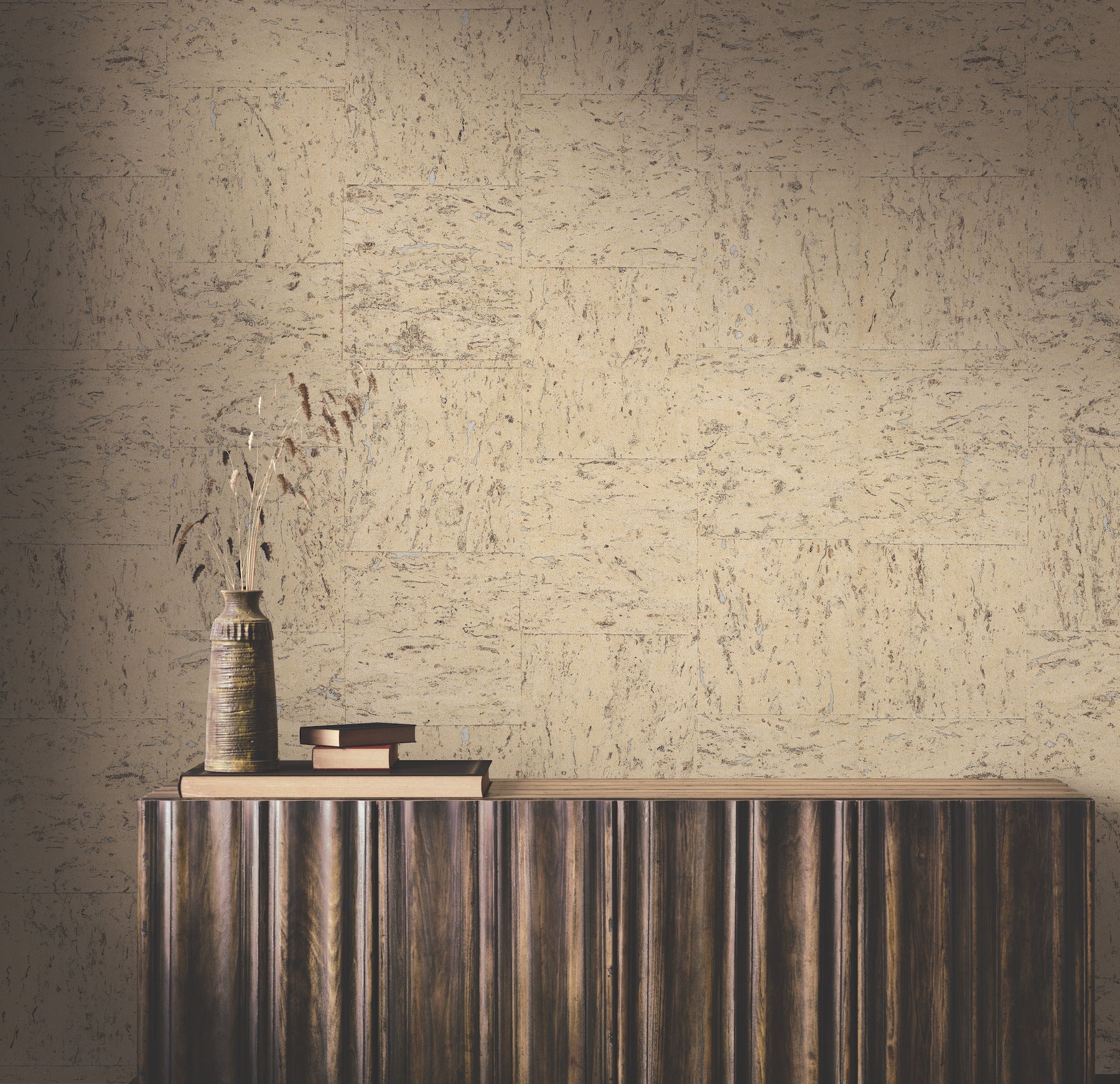 Caldera Cork wallpaper in whitewash color - pattern number GRL88371 - by Ronald Redding in the Natural Palette Resource collection