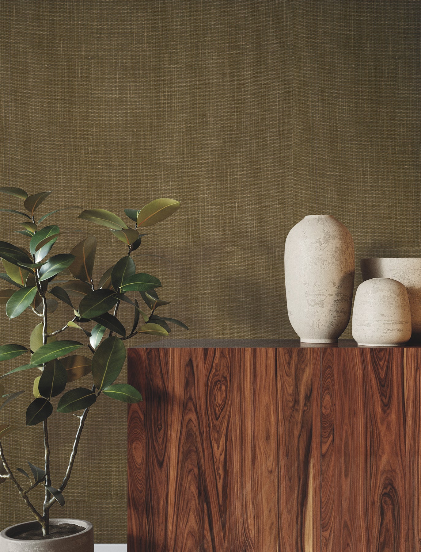 Jute Weave wallpaper in mustard color - pattern number GRL88386 - by Ronald Redding in the Natural Palette Resource collection