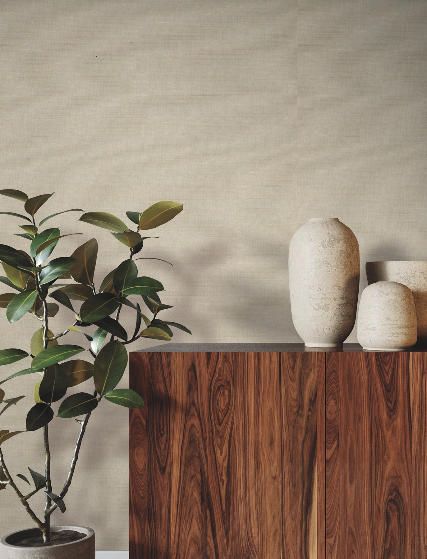 Fine Abaca wallpaper in ivory color - pattern number GRL88409 - by Ronald Redding in the Natural Palette Resource collection