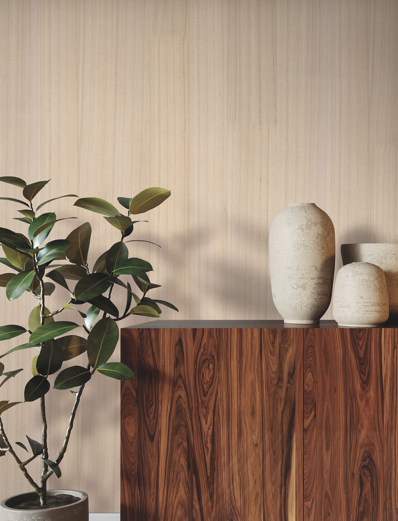 Wood Veneer wallpaper in beech color - pattern number GRL88414 - by Ronald Redding in the Natural Palette Resource collection