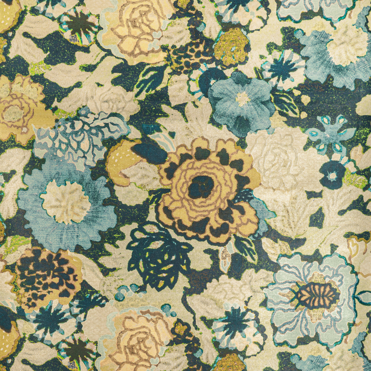 Arioso Wallpaper in Marine/Citron color - pattern number GWP-3729.450.0 - by Lee Jofa Modern in the Rhapsody collection