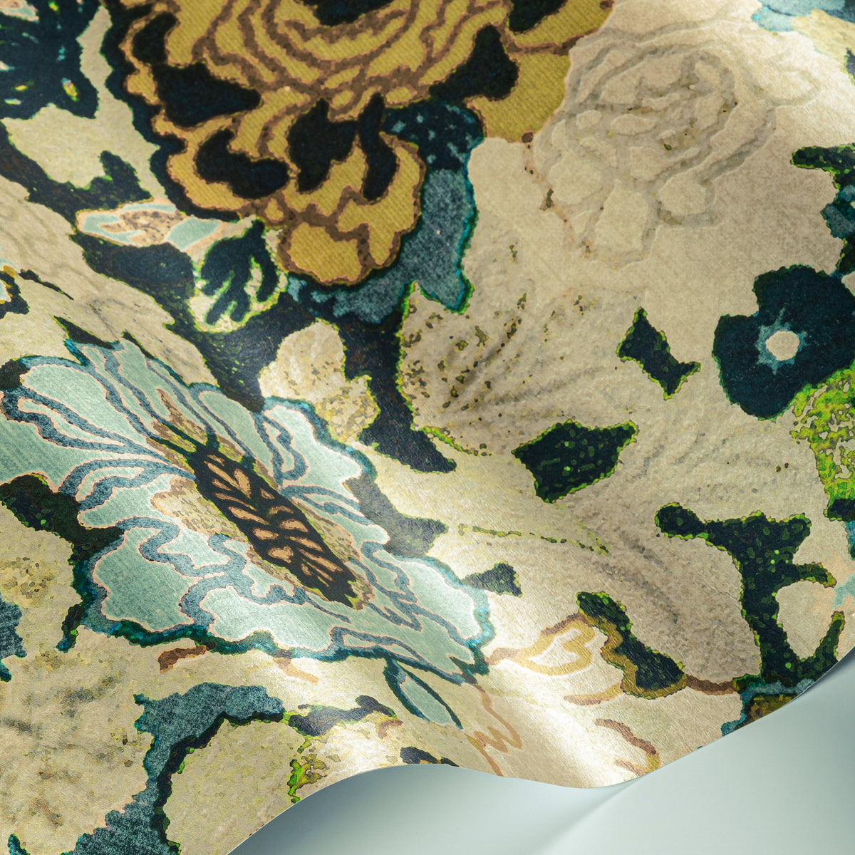 Arioso Wallpaper in Marine/Citron color - pattern number GWP-3729.450.0 - by Lee Jofa Modern in the Rhapsody collection