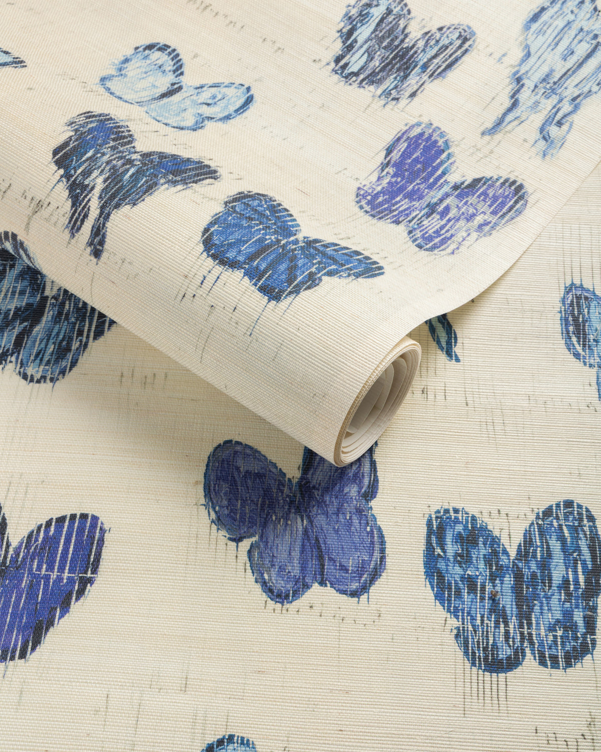 Flutter Sisal Wallpaper in The Blues color - pattern number GWP-3746.513.0 - by Lee Jofa Modern in the Hunt Slonem Belle Terre collection