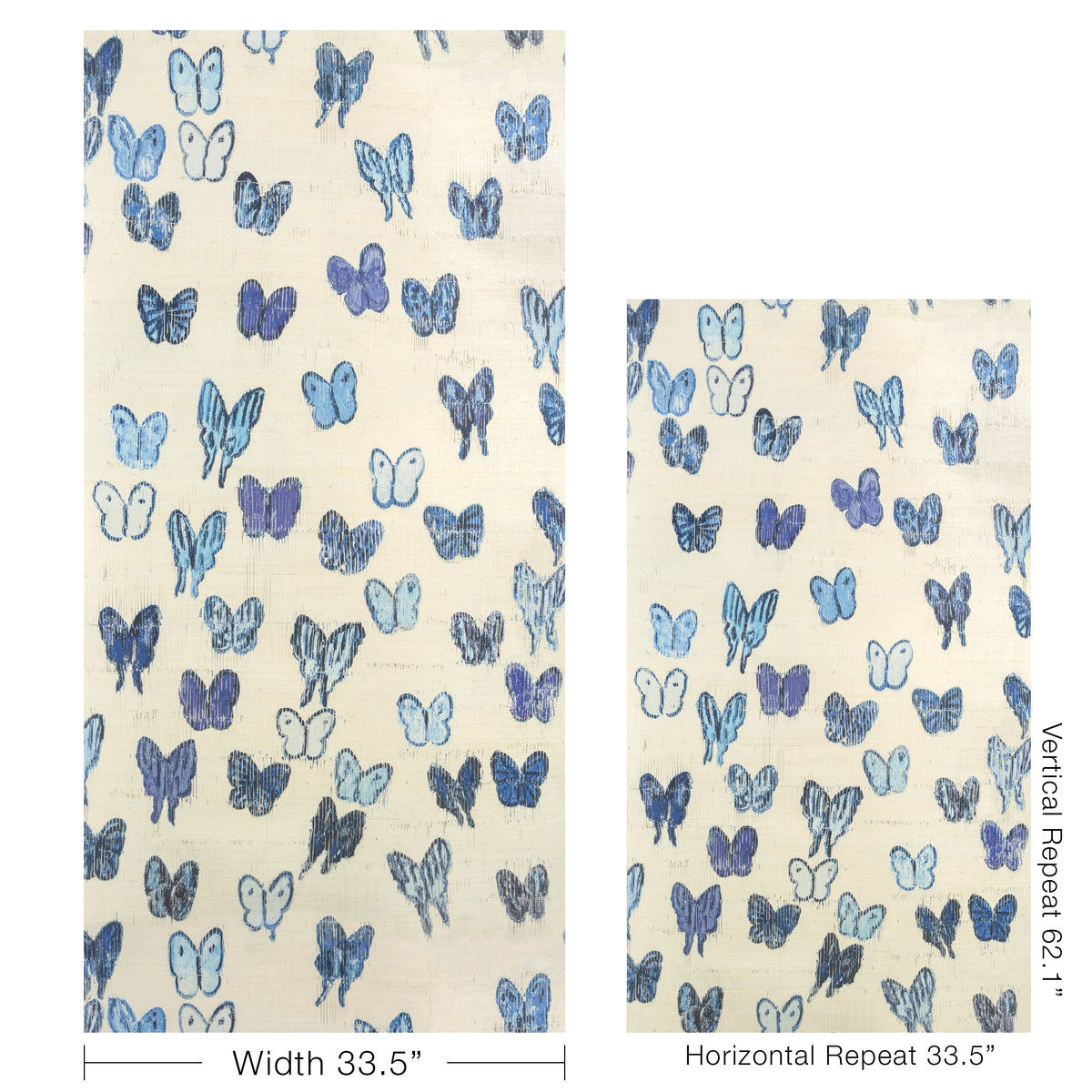 Flutter Sisal Wallpaper in The Blues color - pattern number GWP-3746.513.0 - by Lee Jofa Modern in the Hunt Slonem Belle Terre collection