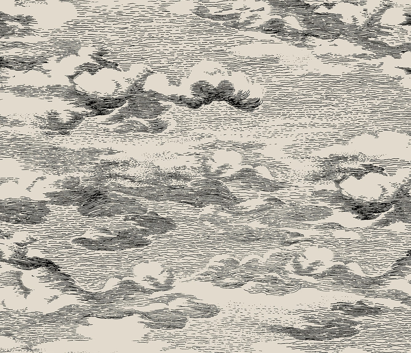 Clouds Peel and Stick wallpaper in beige and black color - pattern number HG11210 - by NextWall in the Peel and Stick Wallpaper by Harry and Grace 4 collection