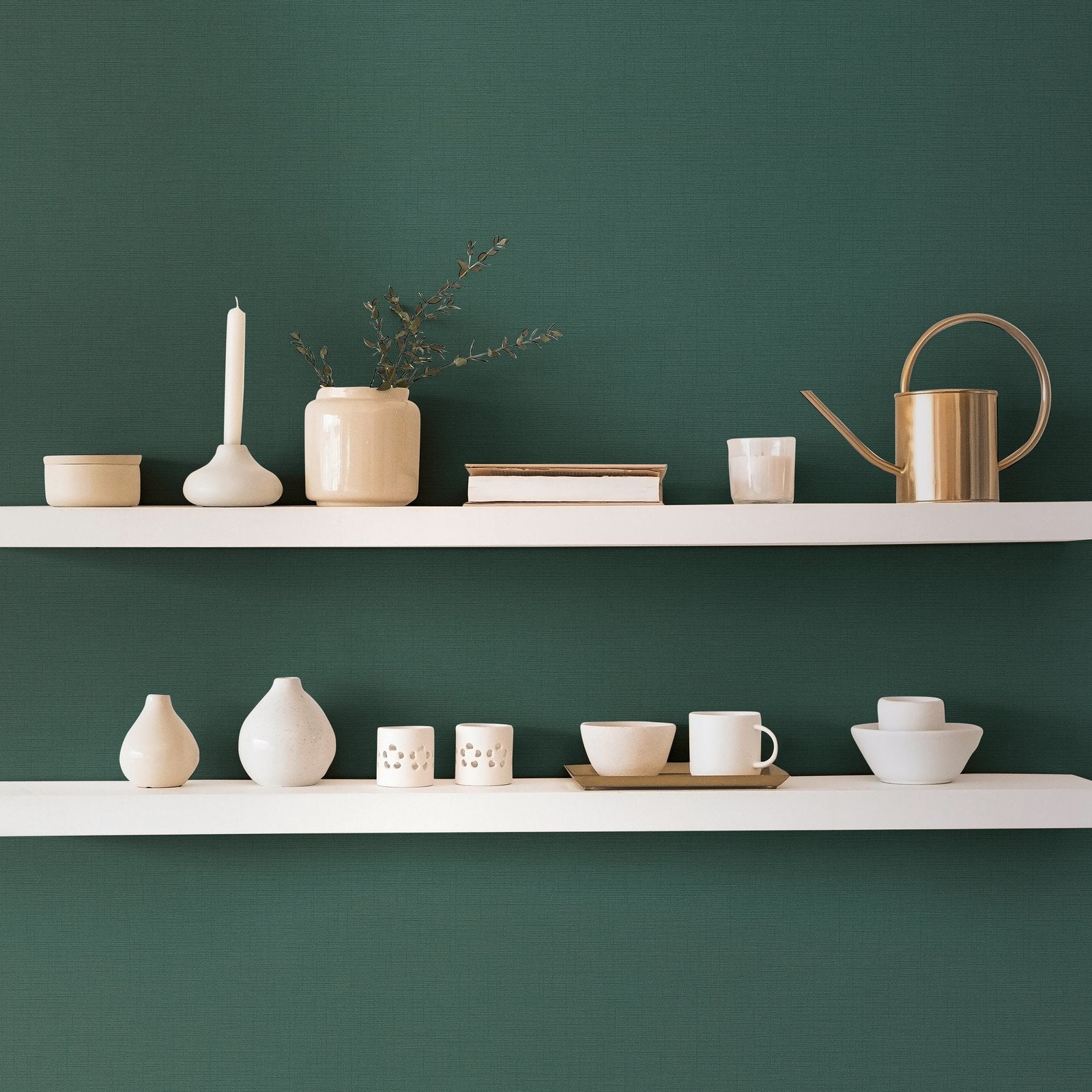 Plain Texture Wallpaper in Green color - pattern number HV41065 - by Galerie in the Havana 2 collection