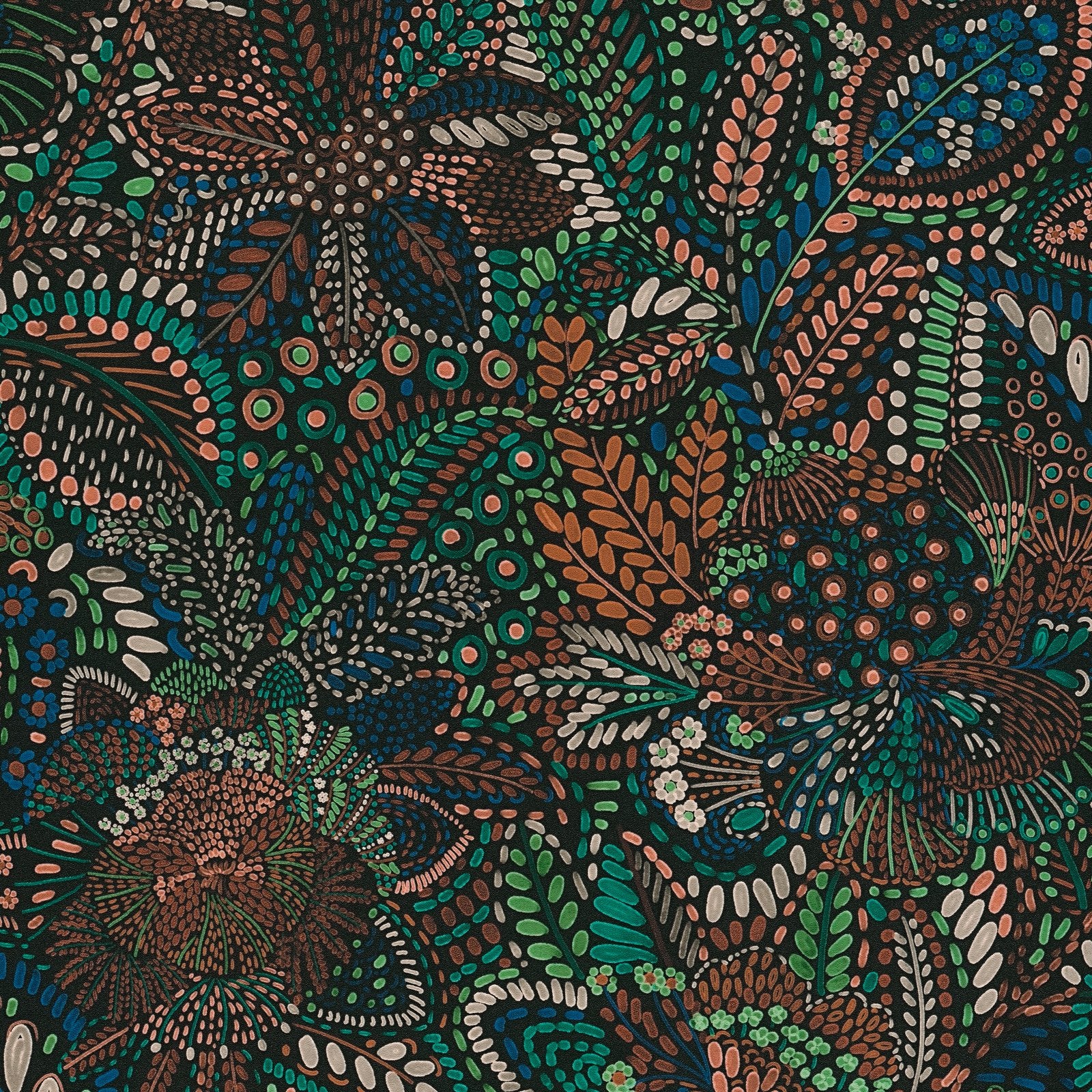 Floral Wallpaper in Blue color - pattern number HV41066 - by Galerie in the Havana 2 collection