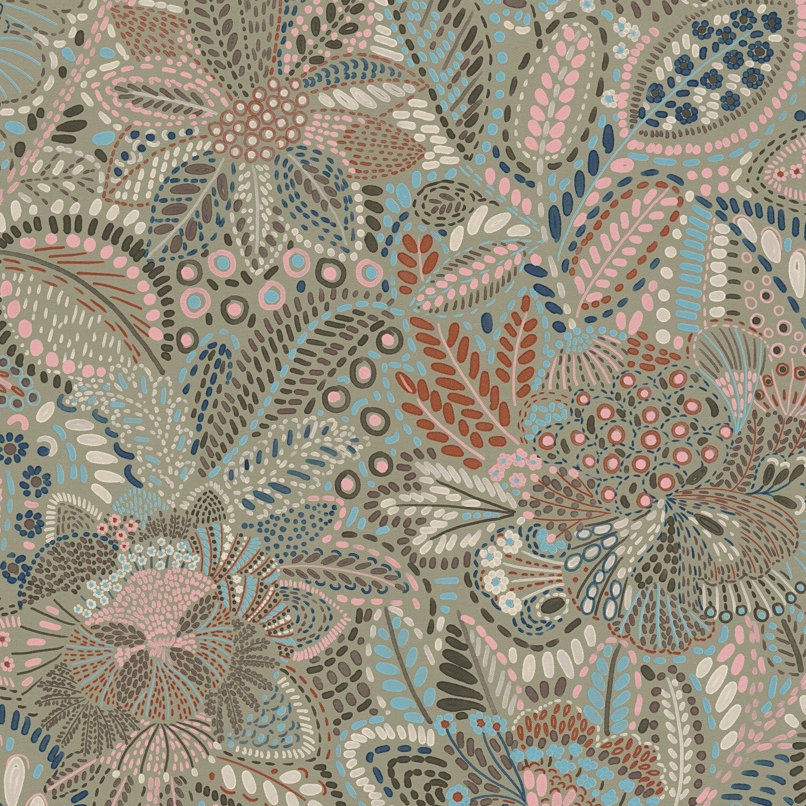Floral Wallpaper in Multi-coloured color - pattern number HV41068 - by Galerie in the Havana 2 collection