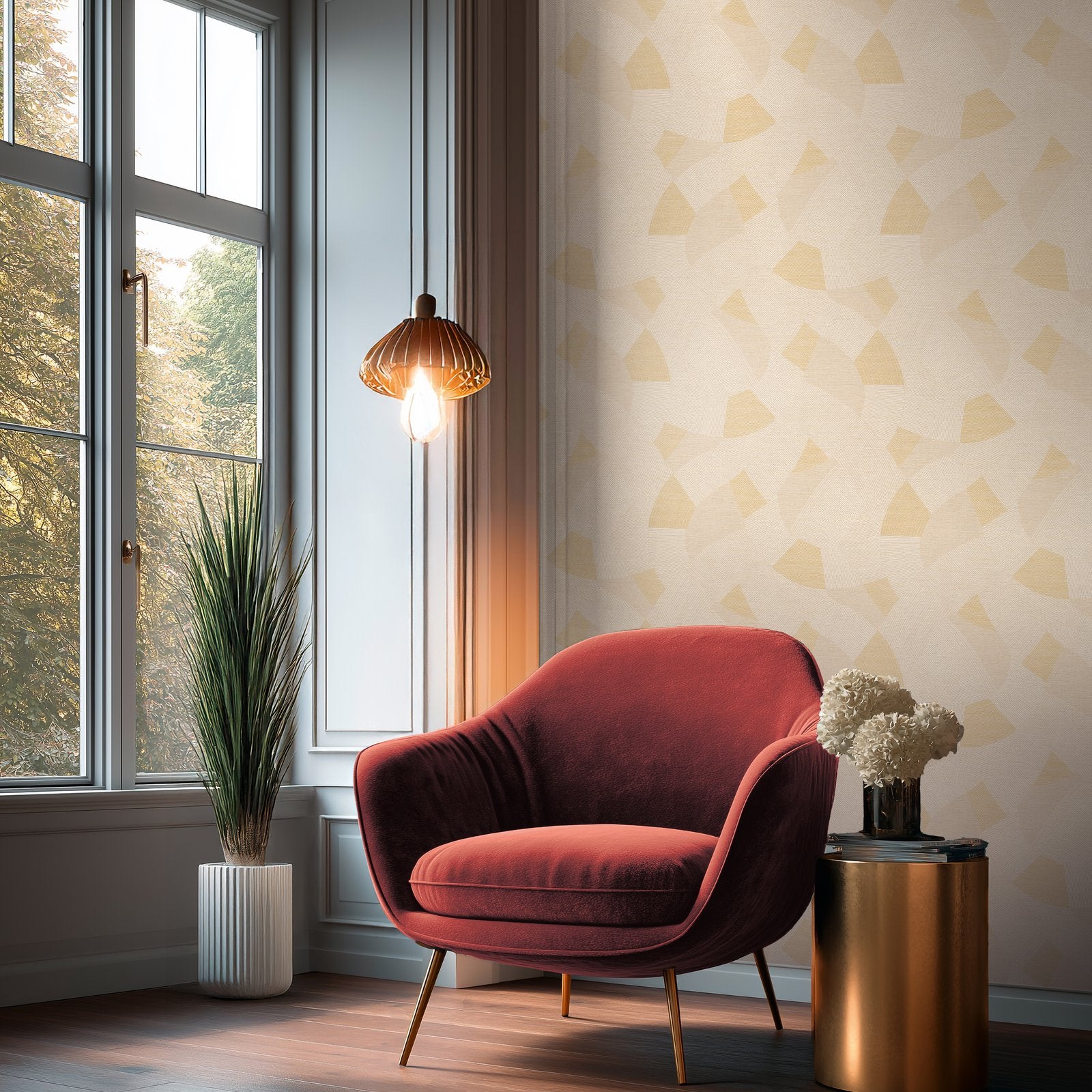 Geometric Wallpaper in Beige color - pattern number HV41072 - by Galerie in the Havana 2 collection