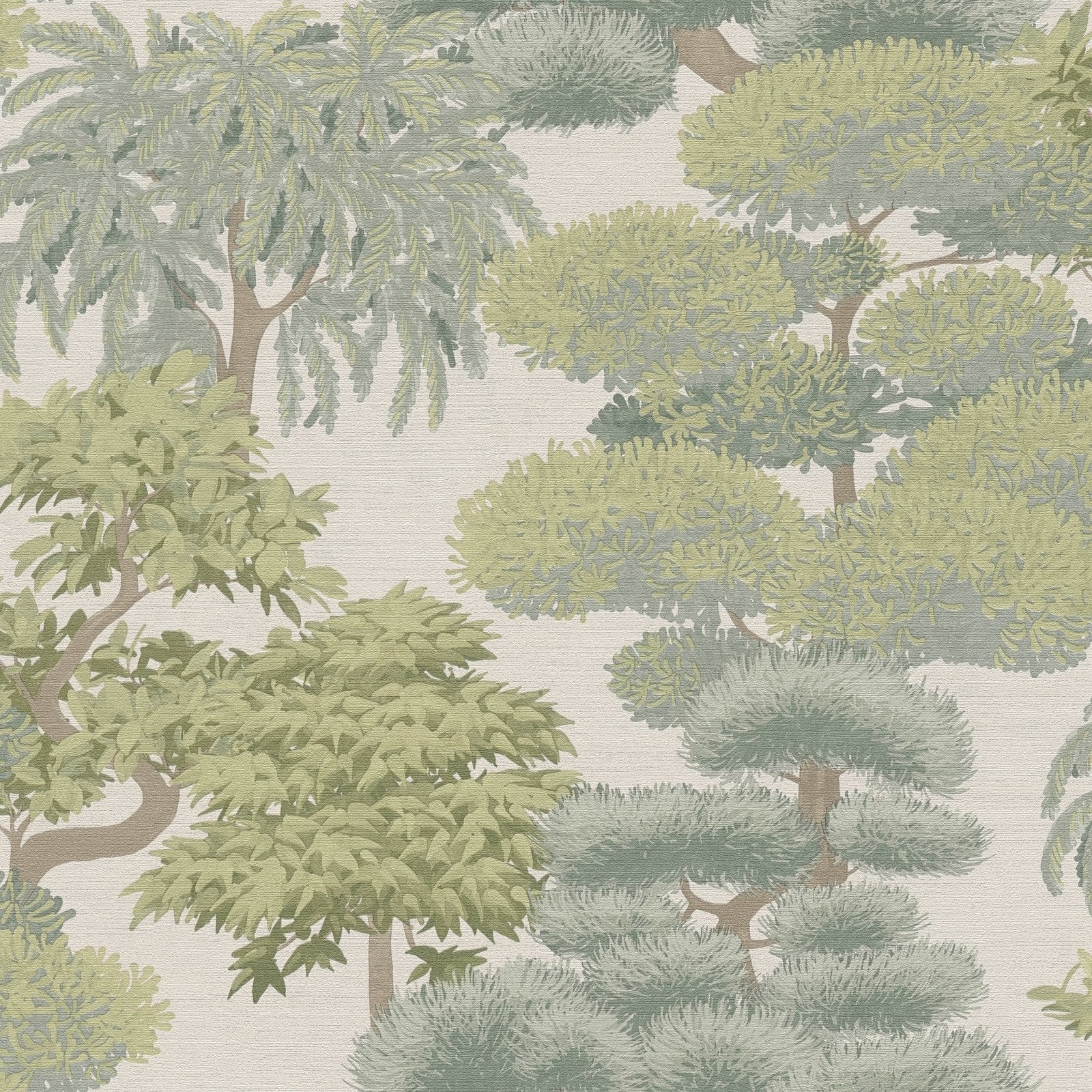Tree Leaf Wallpaper in Green color - pattern number HV41079 - by Galerie in the Havana 2 collection